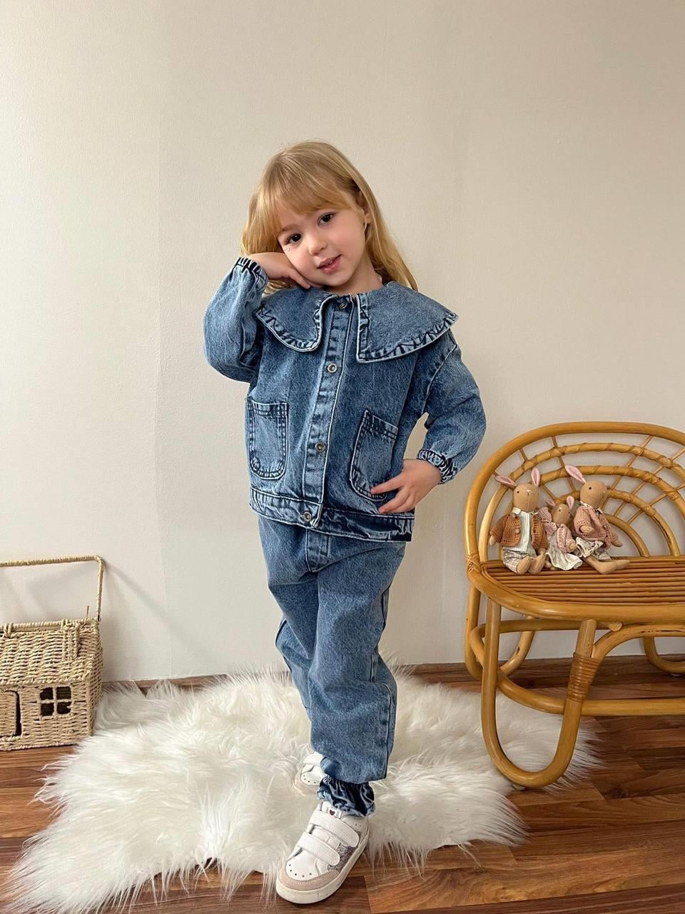 Bebe Yaka  Denim 2li Takım(3-10yaş aralığı)