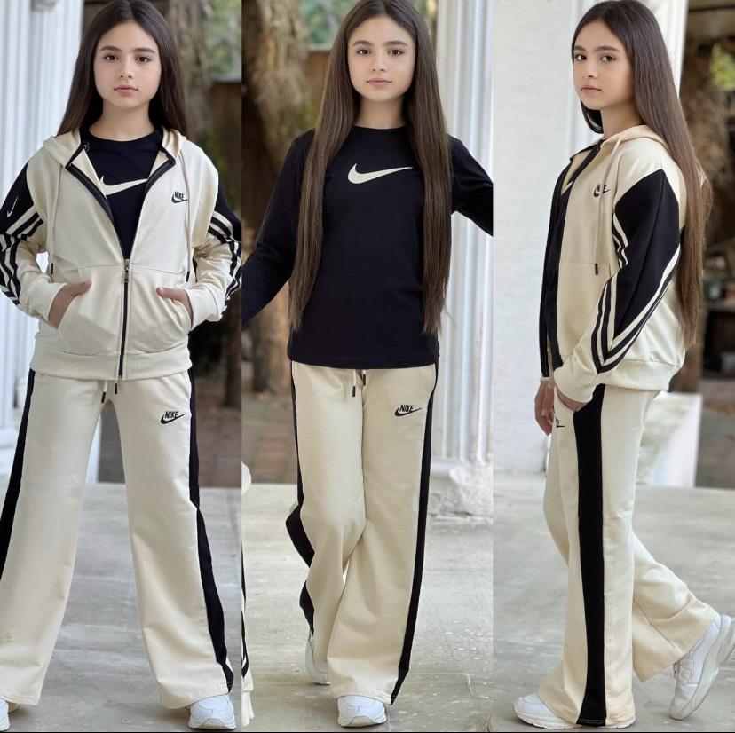 Bej Fermuarlı 3 Lü Takım  (4-16 yaş)