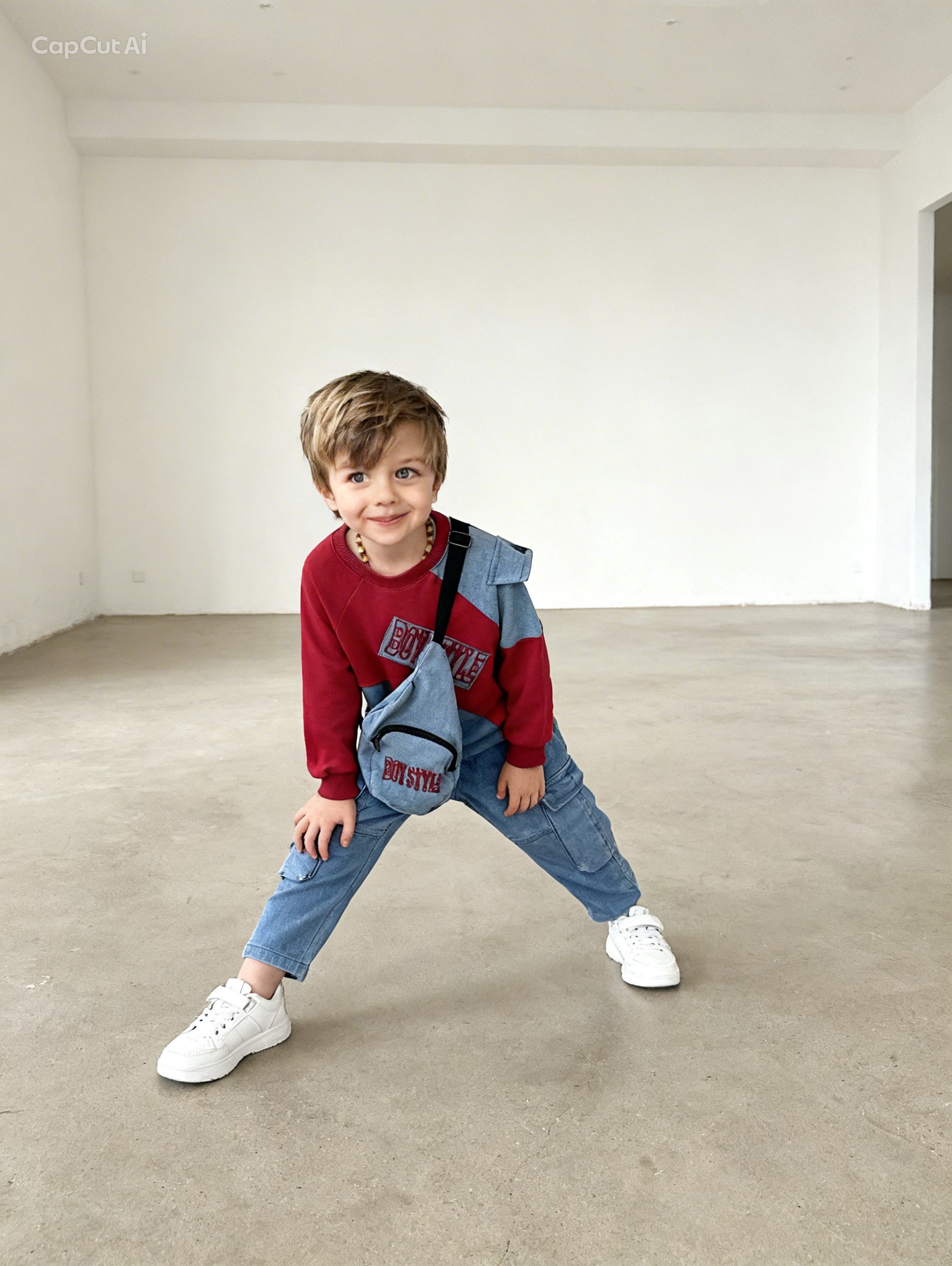 Boy Style Çantalı 3lü Takım-Kırmızı (2-14yaş)