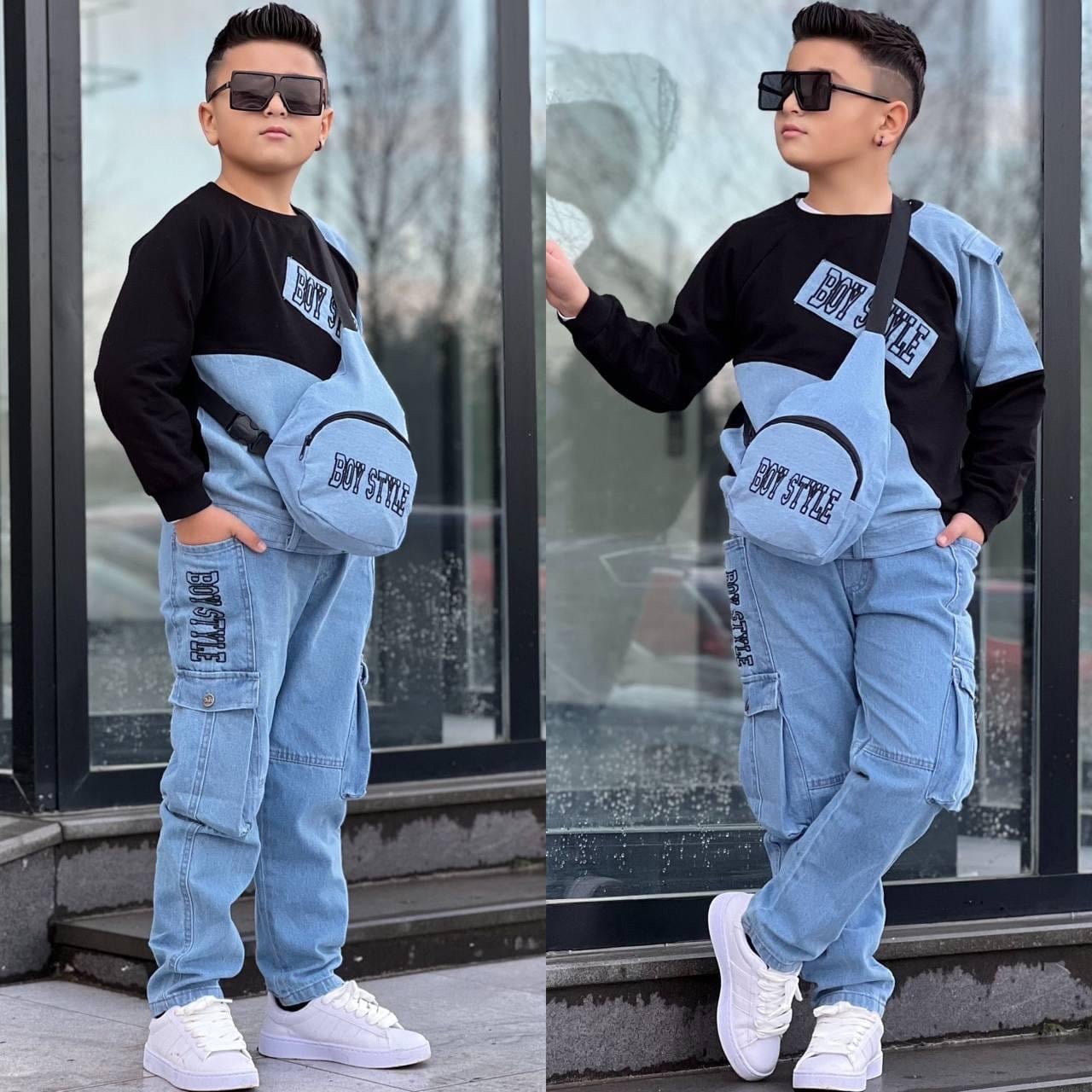 Boy Style Çantalı 3lü Takım-Siyah(2-14yaş)
