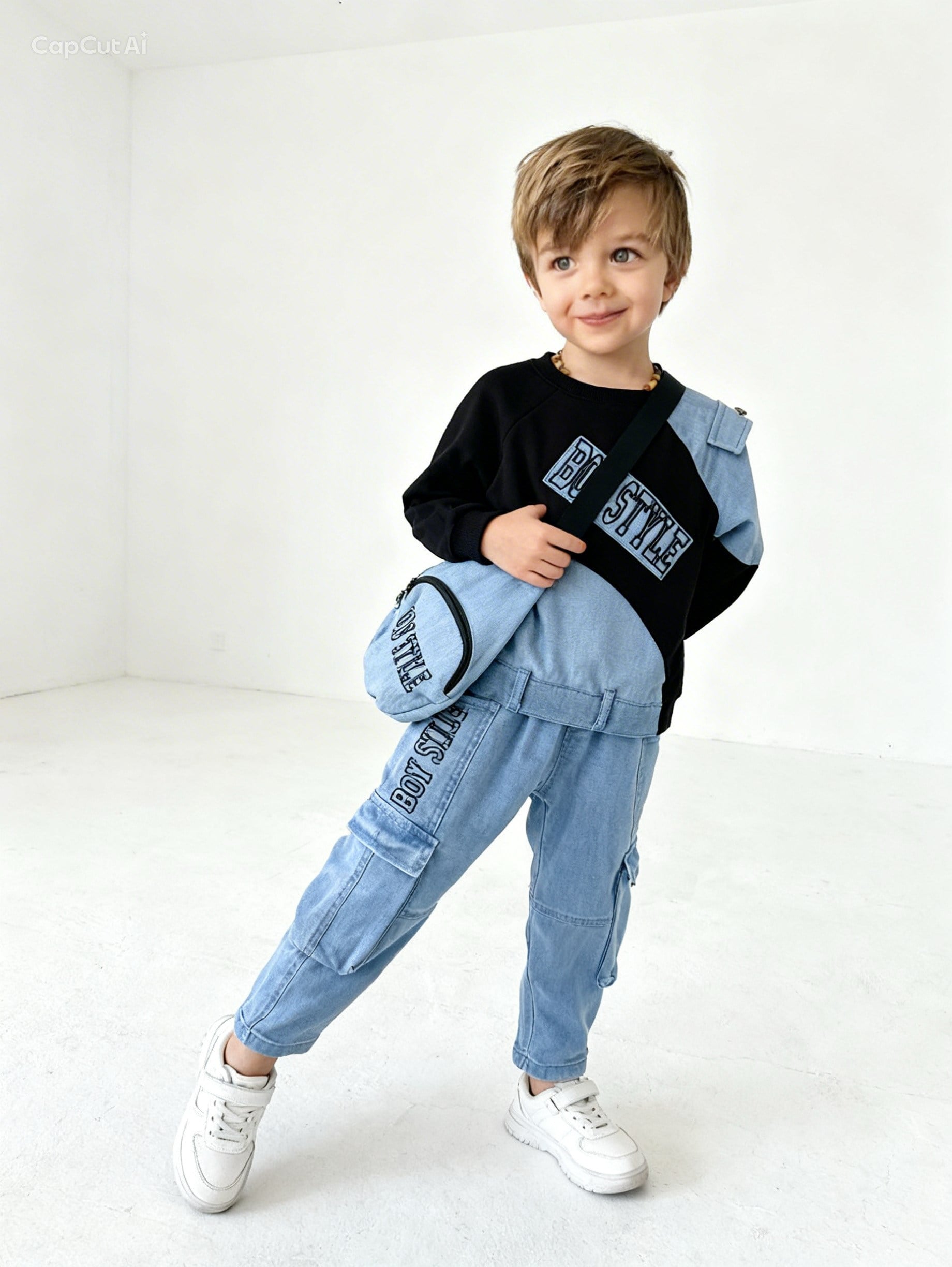 Boy Style Çantalı 3lü Takım-Siyah(2-14yaş)