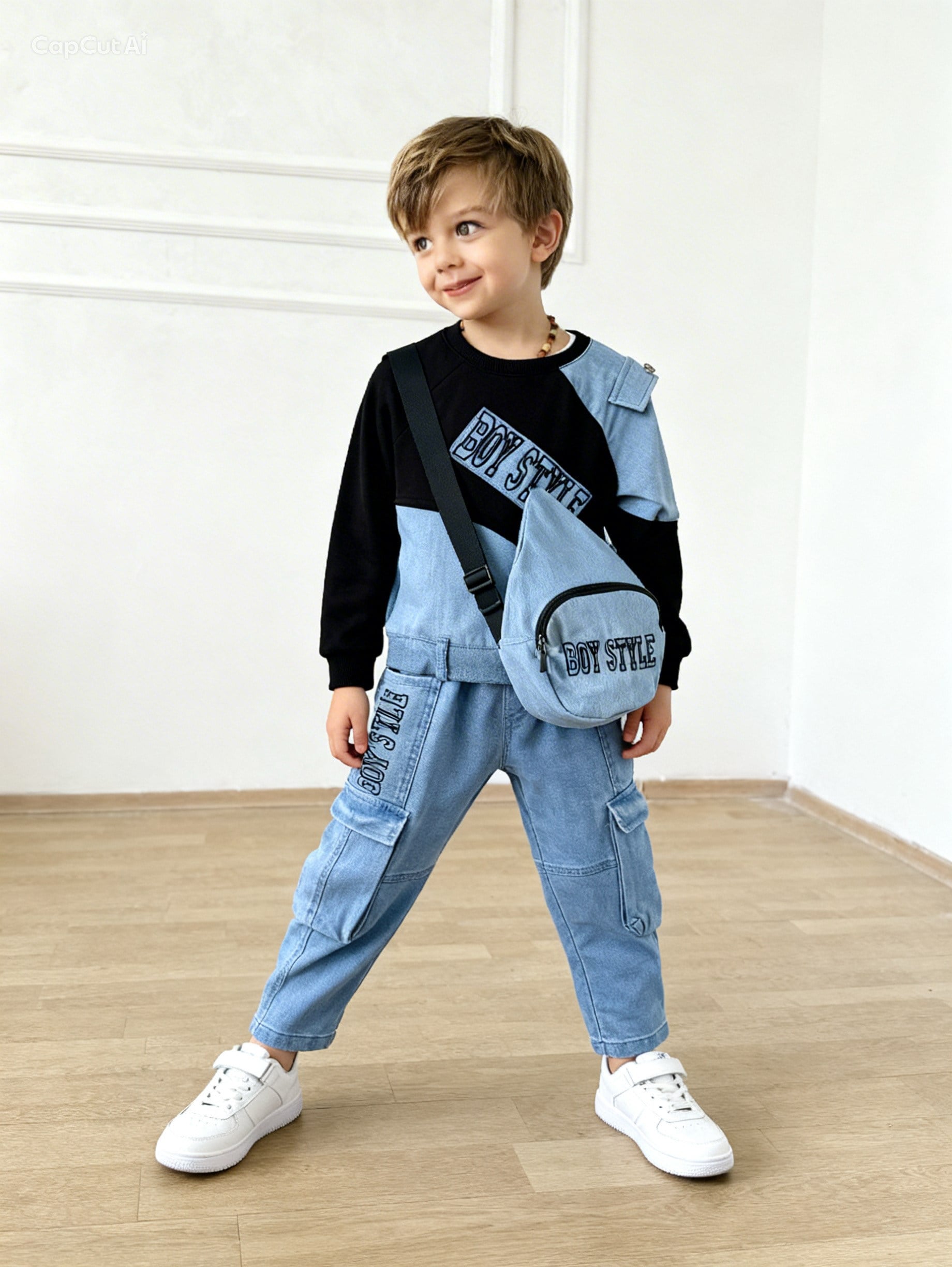 Boy Style Çantalı 3lü Takım-Siyah(2-14yaş)