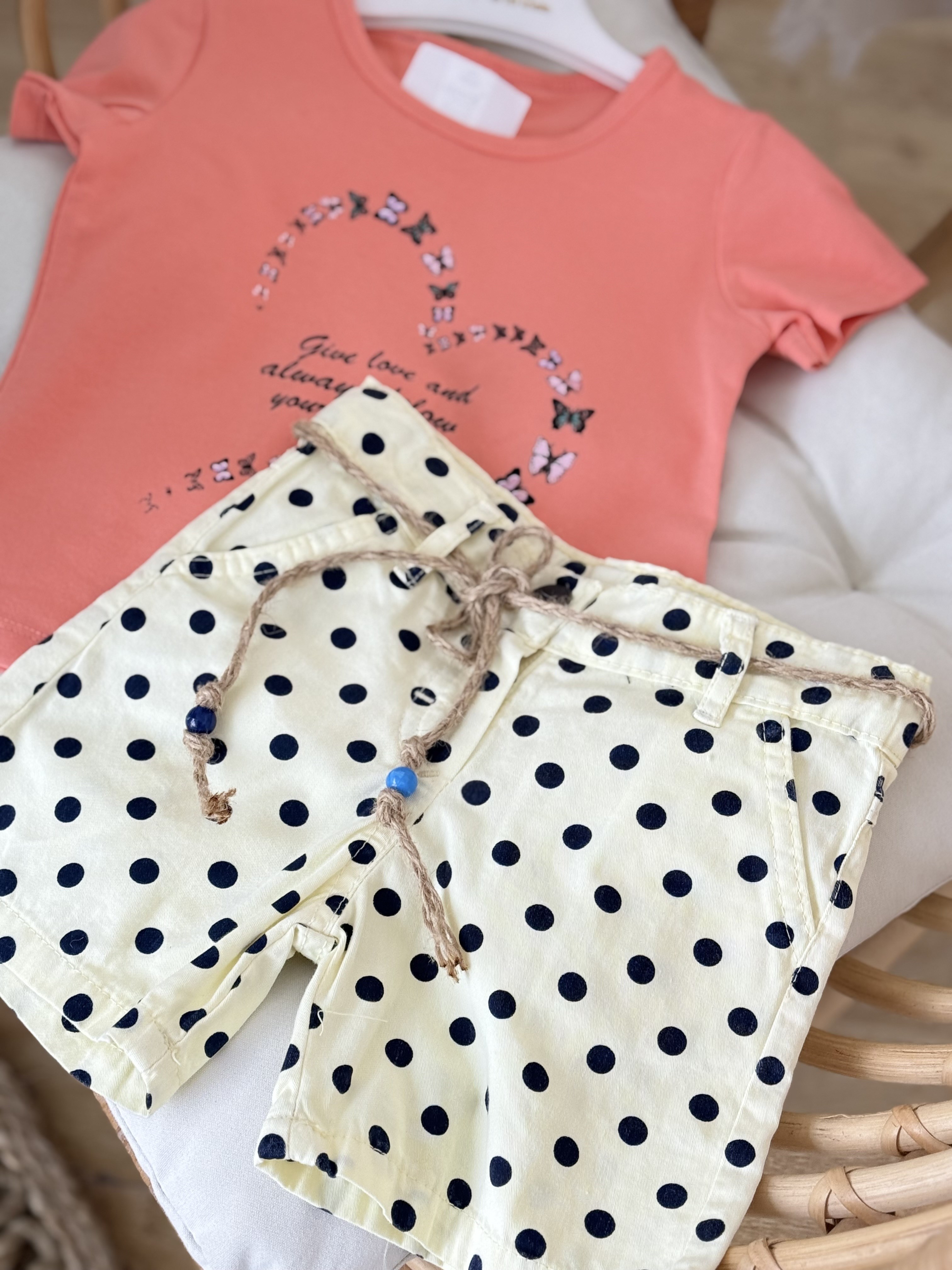 Butterfly Şortlu Takım - Yavruağzı (2yaş-5yaş)