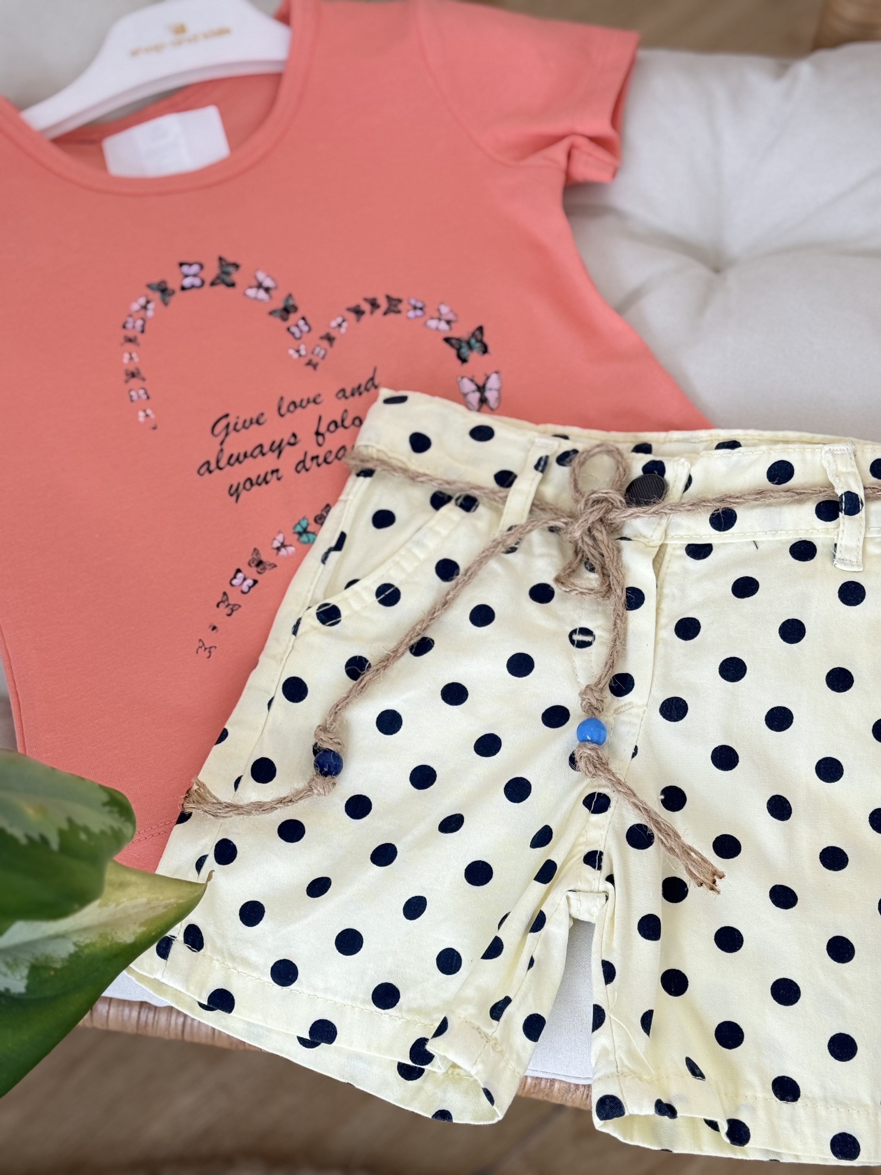 Butterfly Şortlu Takım - Yavruağzı (2yaş-5yaş)