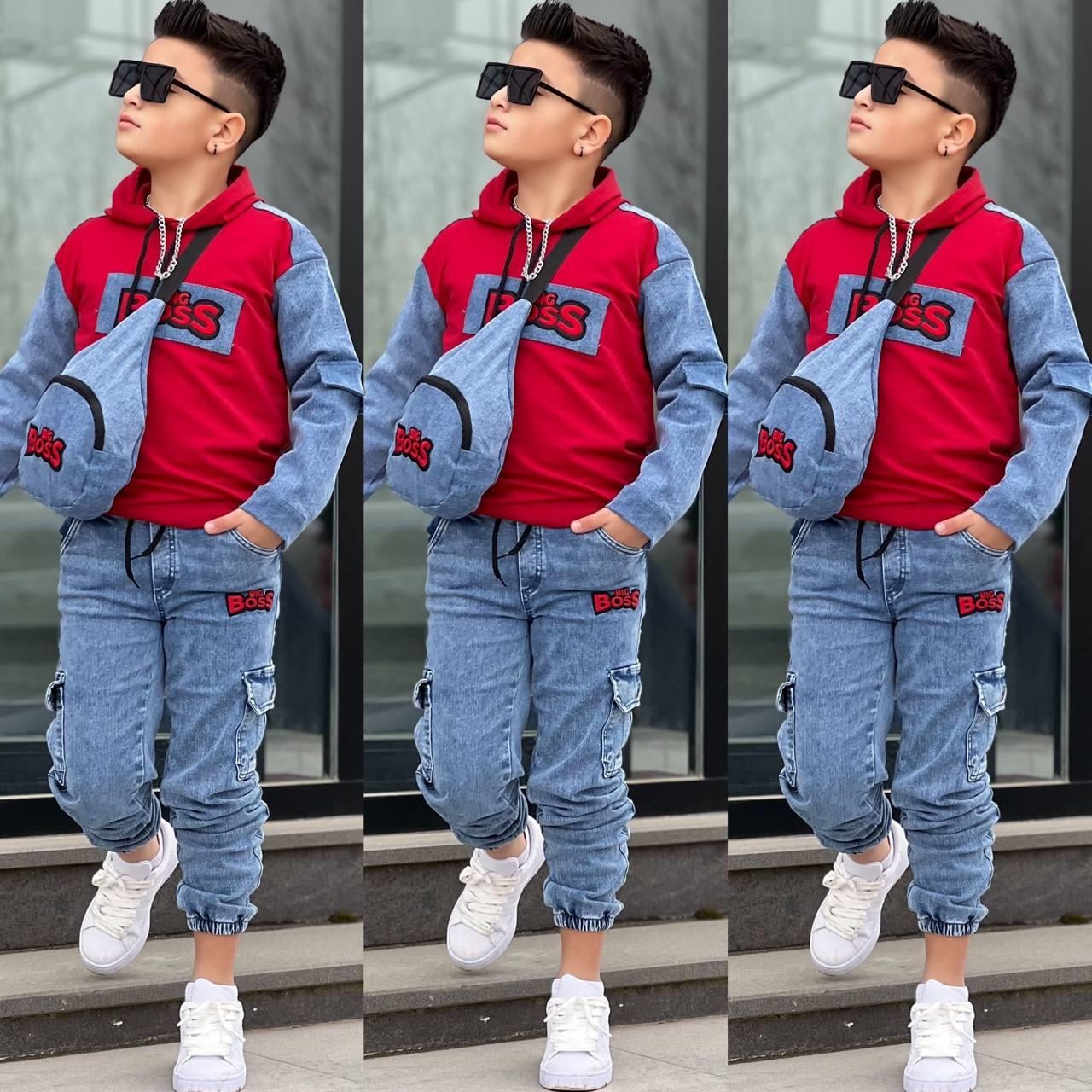 Çantalı 3lü Takım-Kırmızı(2-14yaş)