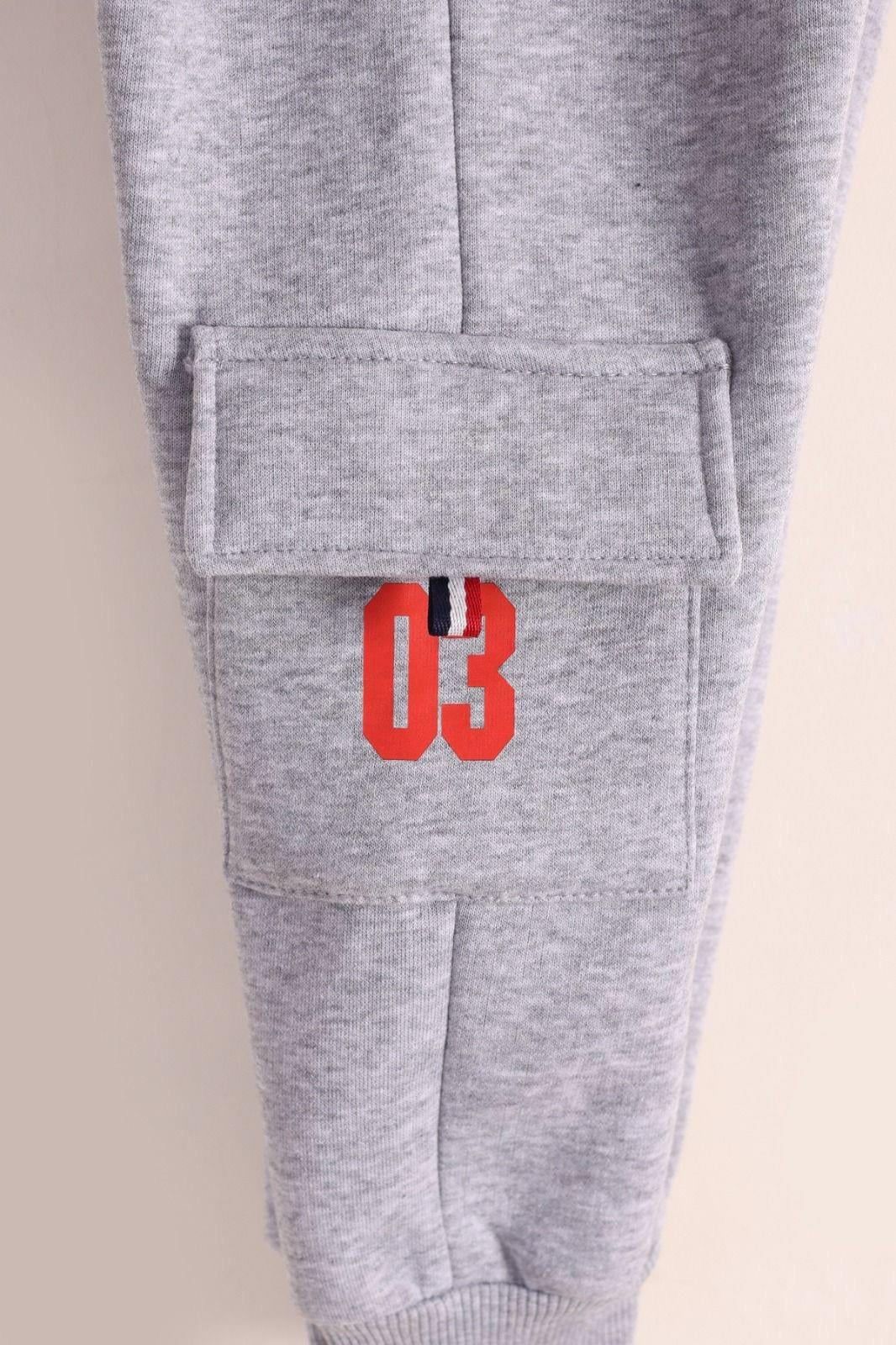 Cep Detay Kapuşonlu Takım-Gri  (2-5yaş)