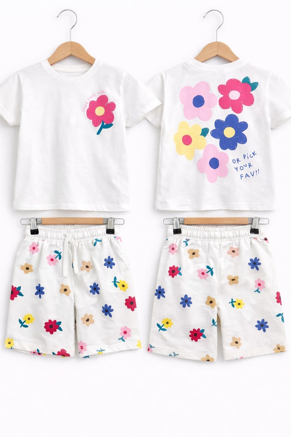 Çiçekli Takım - Beyaz (1-6yaş)