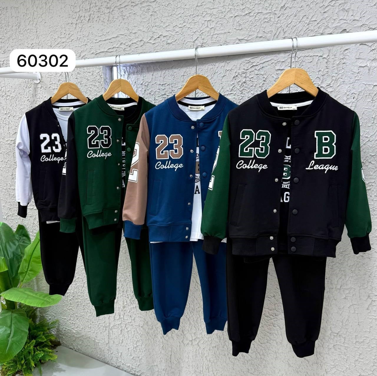 Colej Ceketli 3 Parça Takım-Siyah-Yeşil(4-12 yaş aralığı)