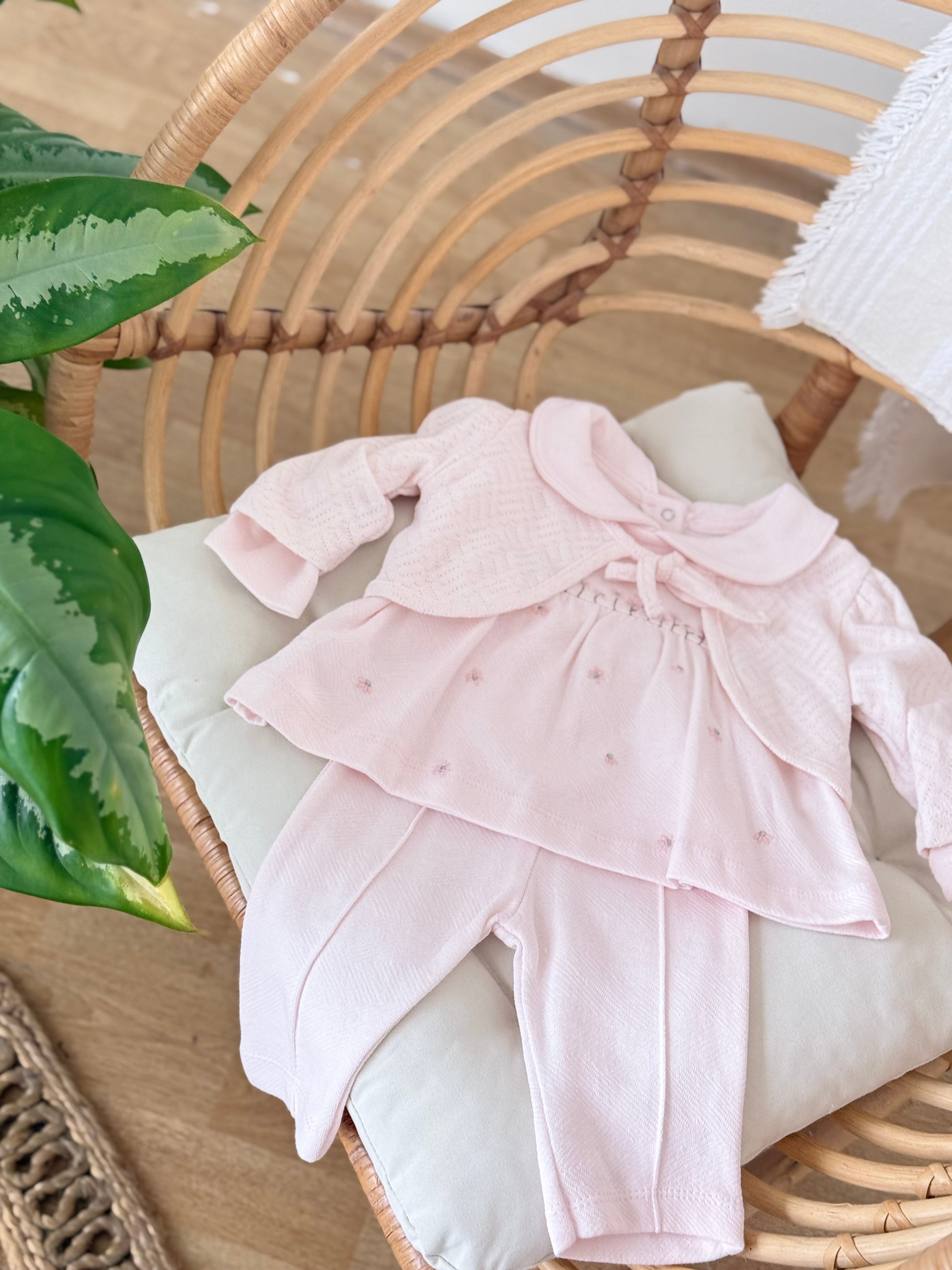 Daisy Bolerolu 3 lü Takım - Soft Pembe  (6ay-18ay)