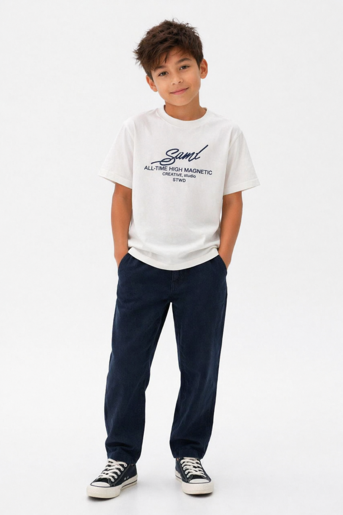 Gabardin Pantolonlu Takım - Beyaz (3-12Yaş)