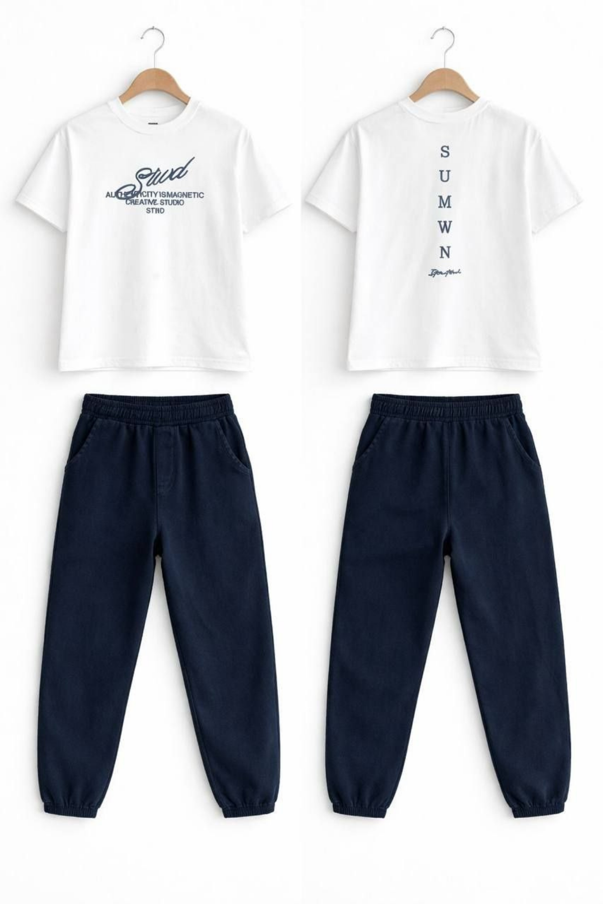 Gabardin Pantolonlu Takım - Beyaz (3-12Yaş)