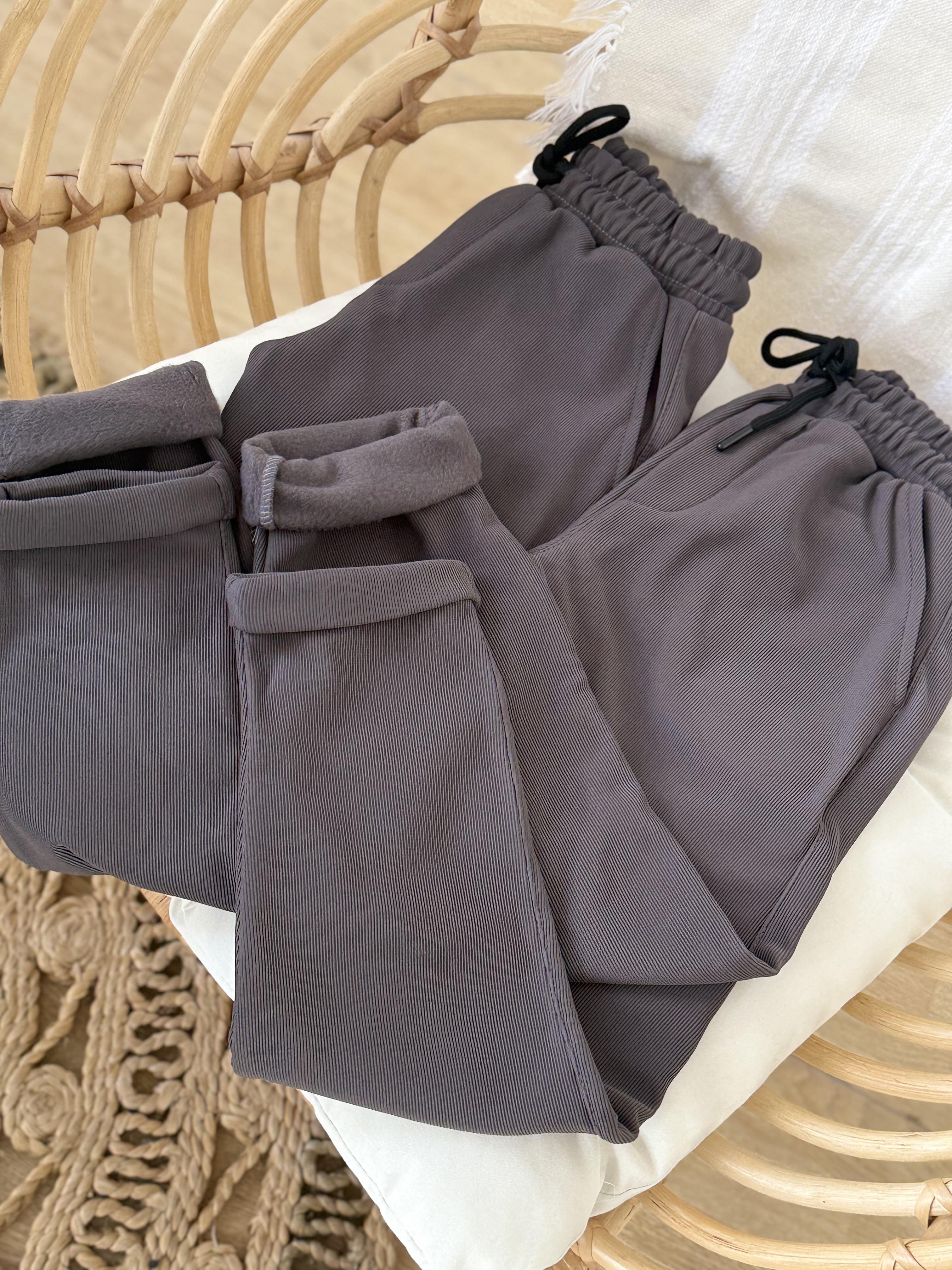 double Paça Şardonlu Pantolon- Antrasit (6-16 yaş)