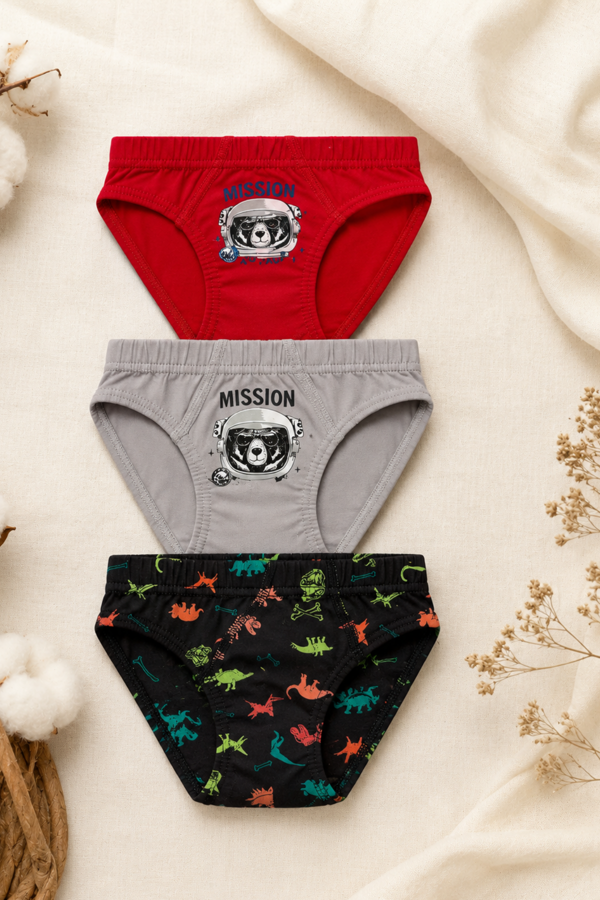 Erkek Çocuk 3 lü Slip Set- Asorti (3-10yaş aralığı)