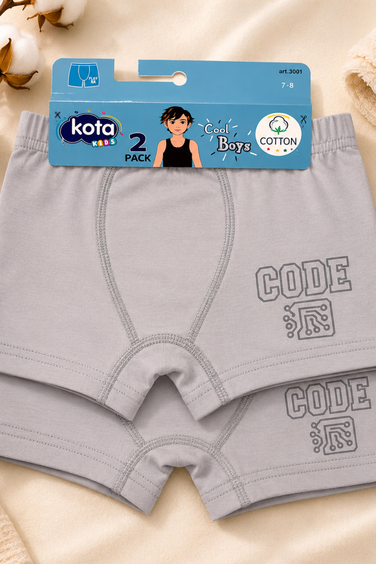 Erkek Çocuk Boxer 2li- Koyu Gri (7-12 yaş aralığı)
