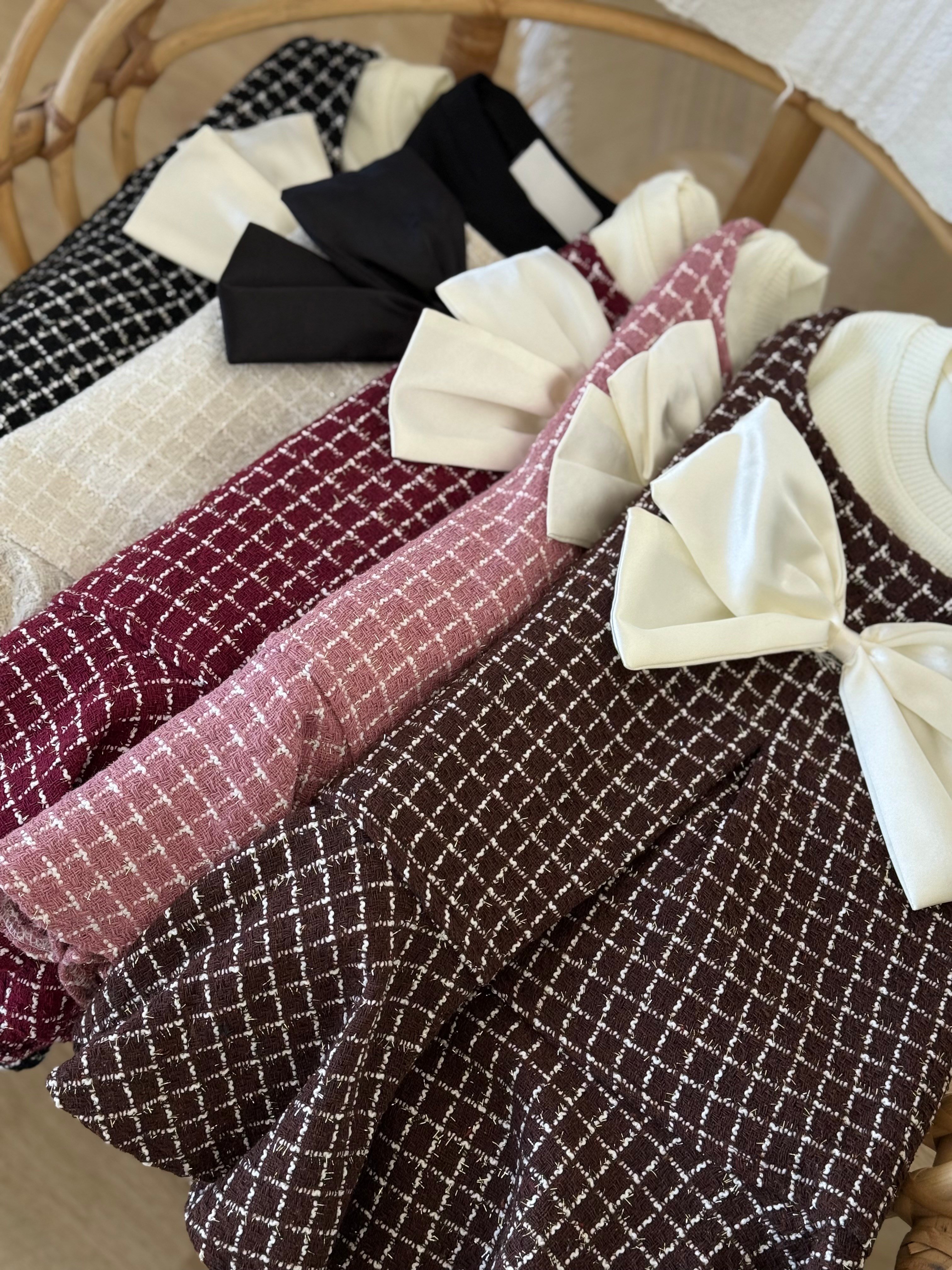 Fiyonk Detay Elbise Tshırt  Takım -Pudra(2-6)