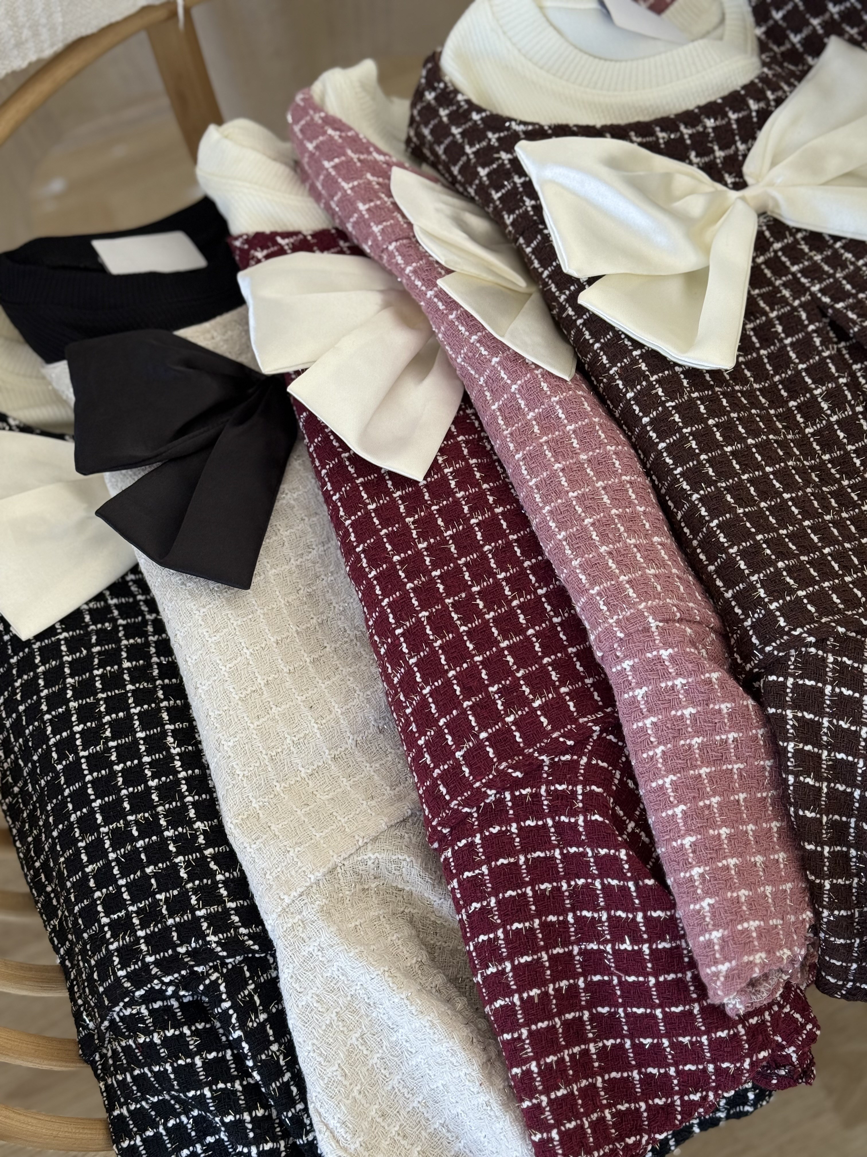 Fiyonk Detay Elbise Tshırt  Takım -Pudra(2-6)