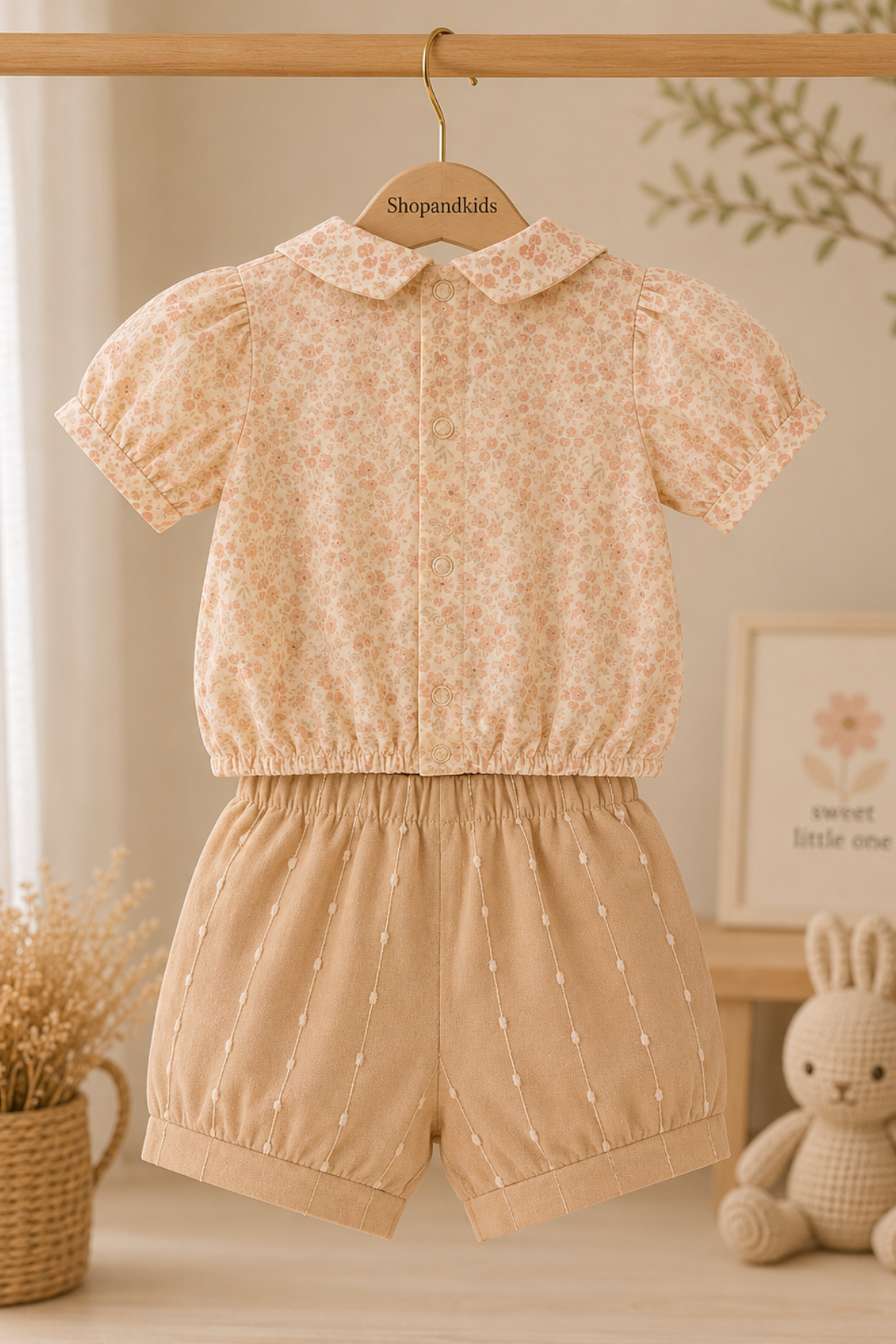 Flowery Vintage 2 li Takım - Bej (6ay-36ay)