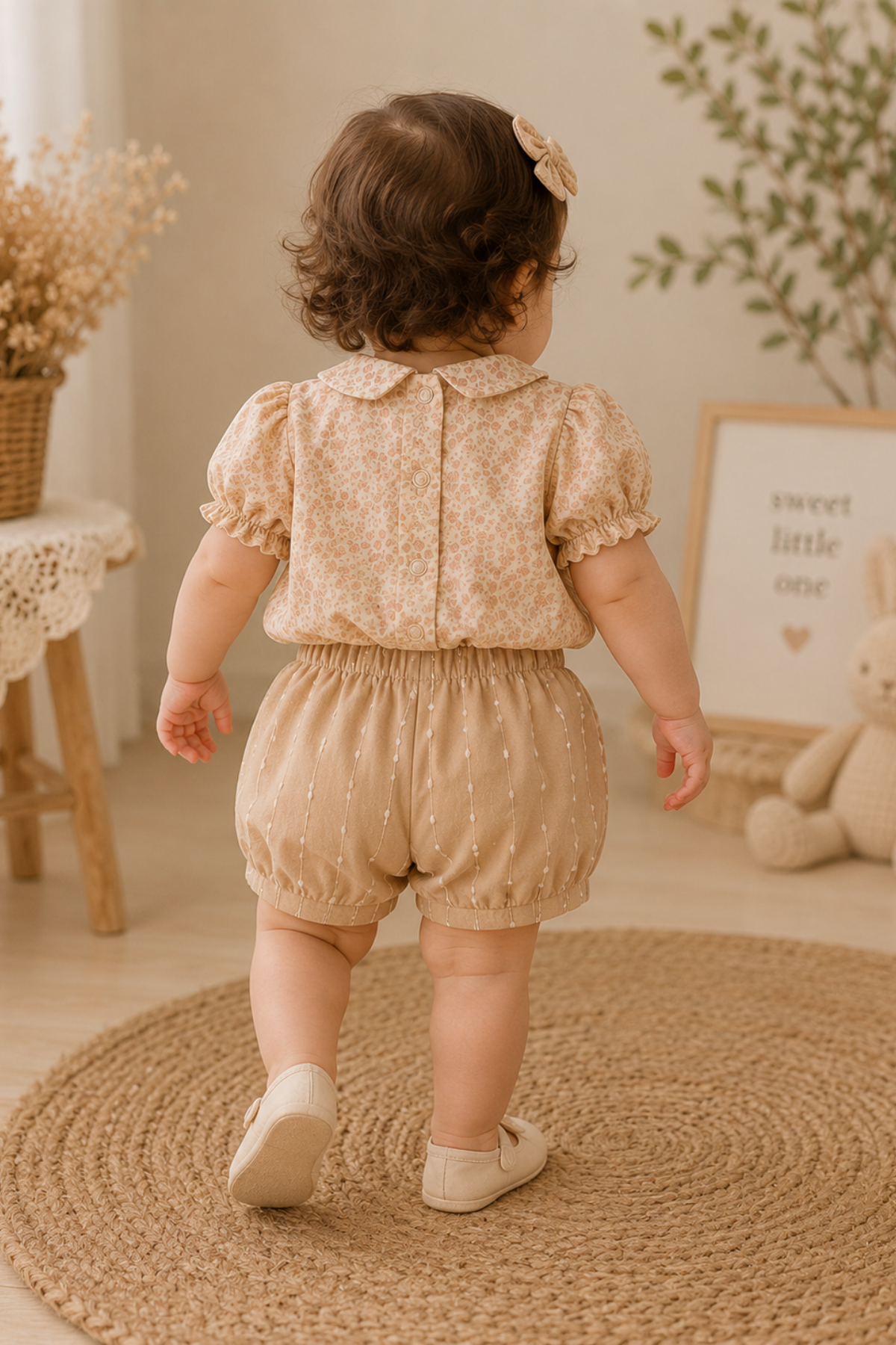 Flowery Vintage 2 li Takım - Bej (6ay-36ay)