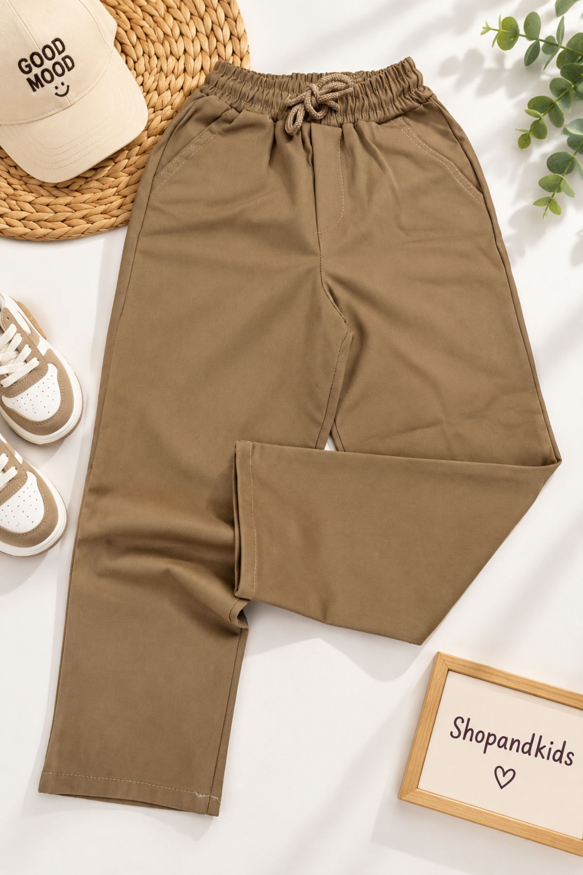 Gabardin Jogger Pantolon-Camel(5-15 yaş aralığı)