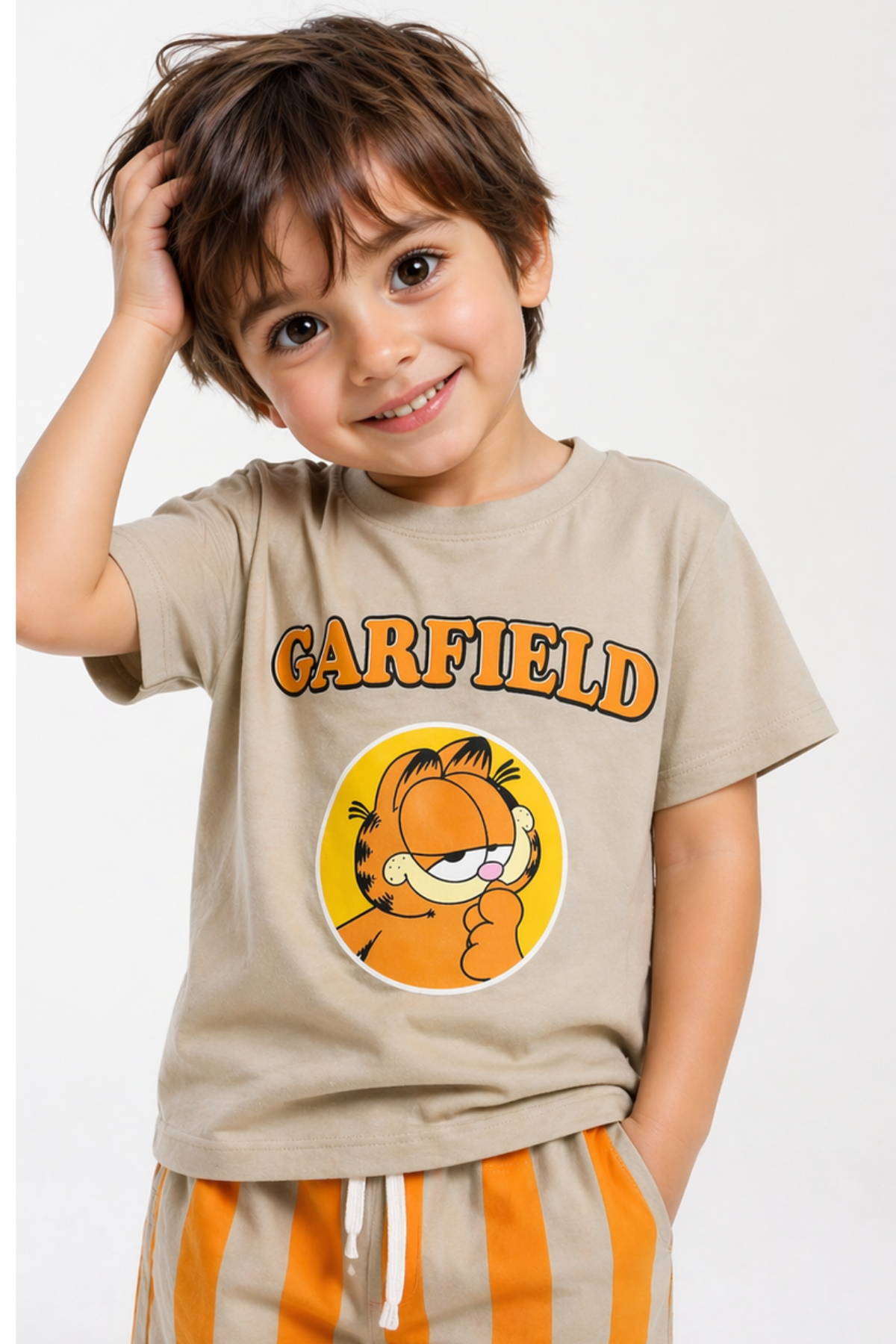 Garfield Şortlu Takım (9227) - Bej (3-10Yaş)