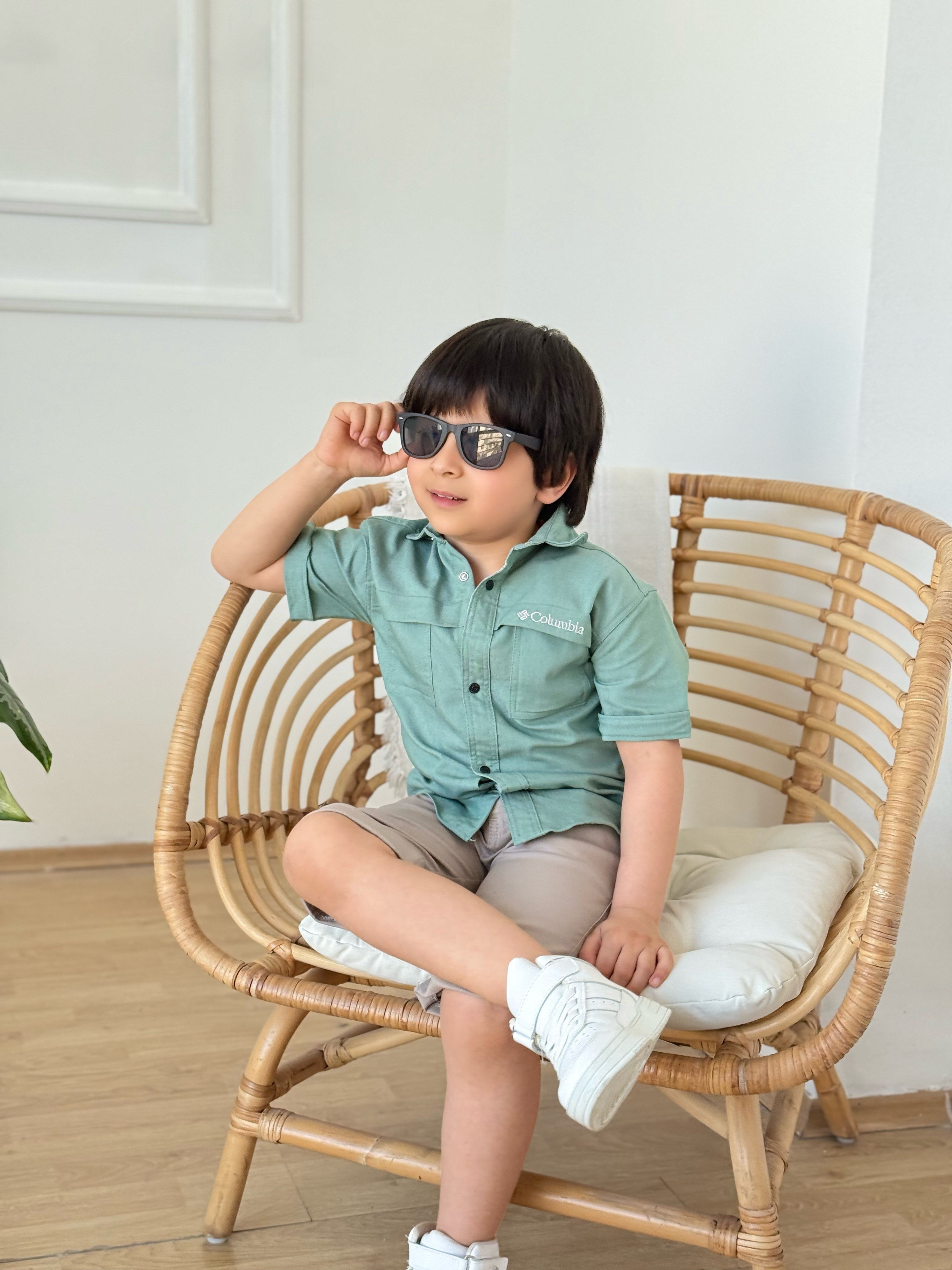 Joy Store Kısa Kol Premium Gömlek - Yeşil (4-7yaş aralığı)
