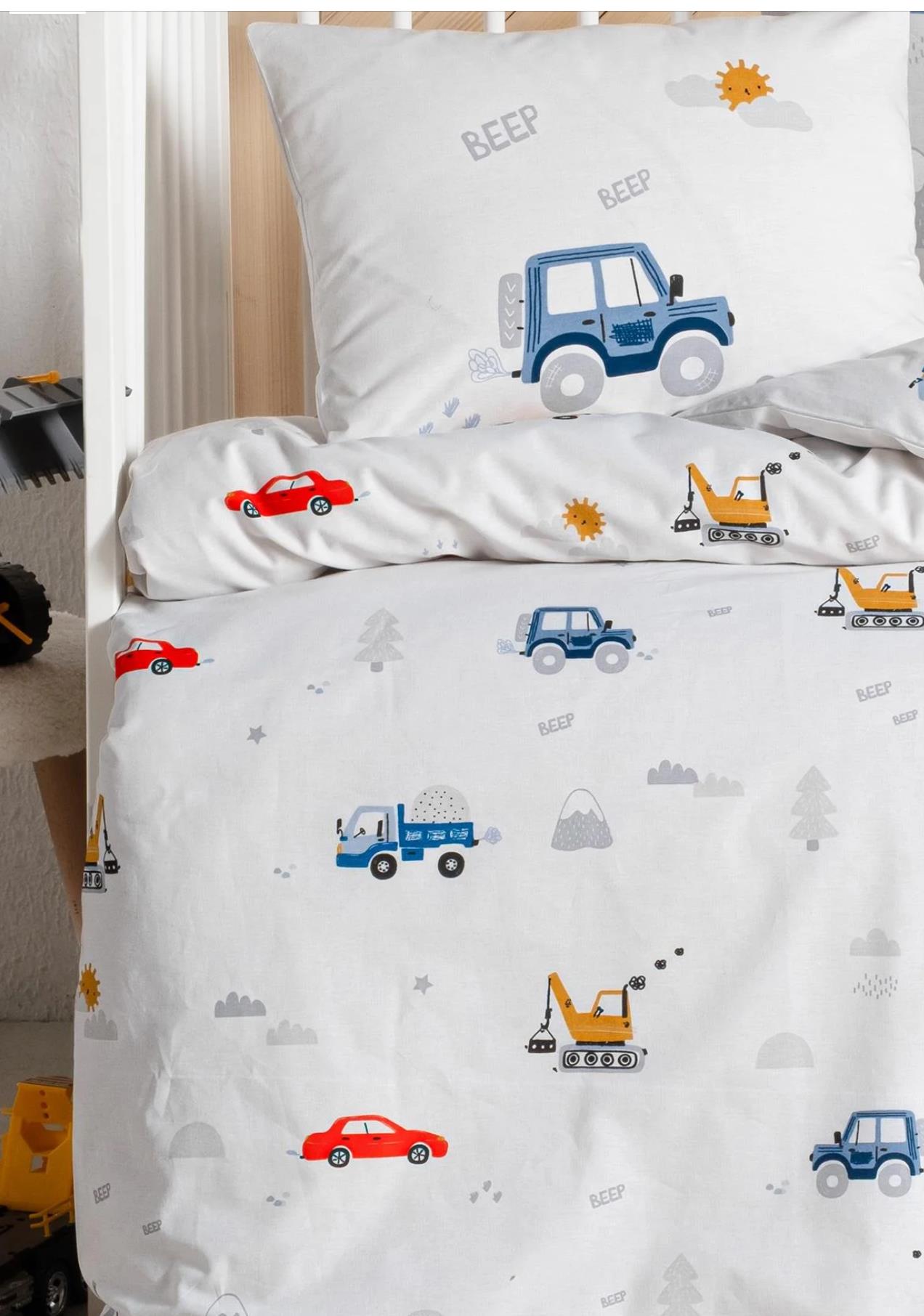 Kanz Digger Cars Ranforce Bebek Nevresim Takımı 