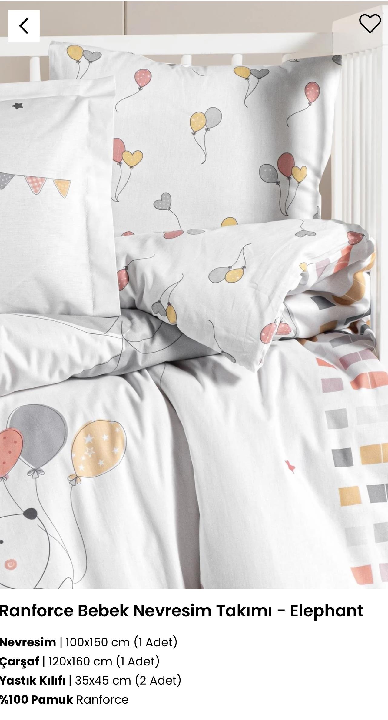 Kanz Elephant Ranforce Bebek Nevresim Takımı 