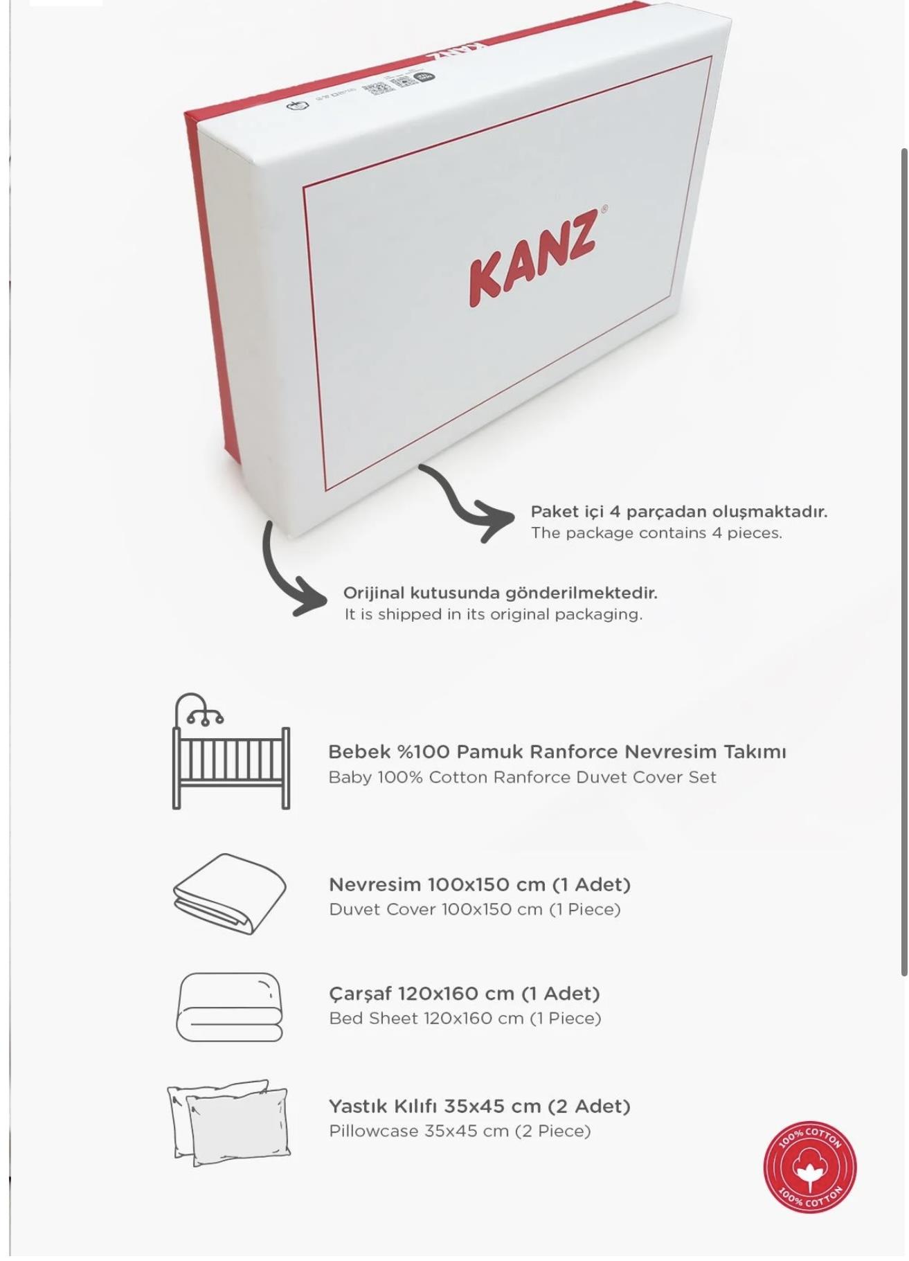 Kanz Tiny Bear Ranforce Bebek Nevresim Takımı 