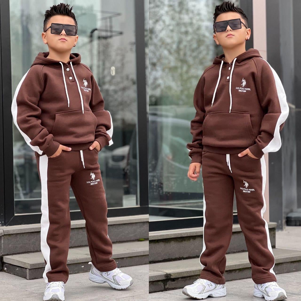 Kapüşonlu Us Eşofman Takım-Kahve(8-16 yaş aralığı)