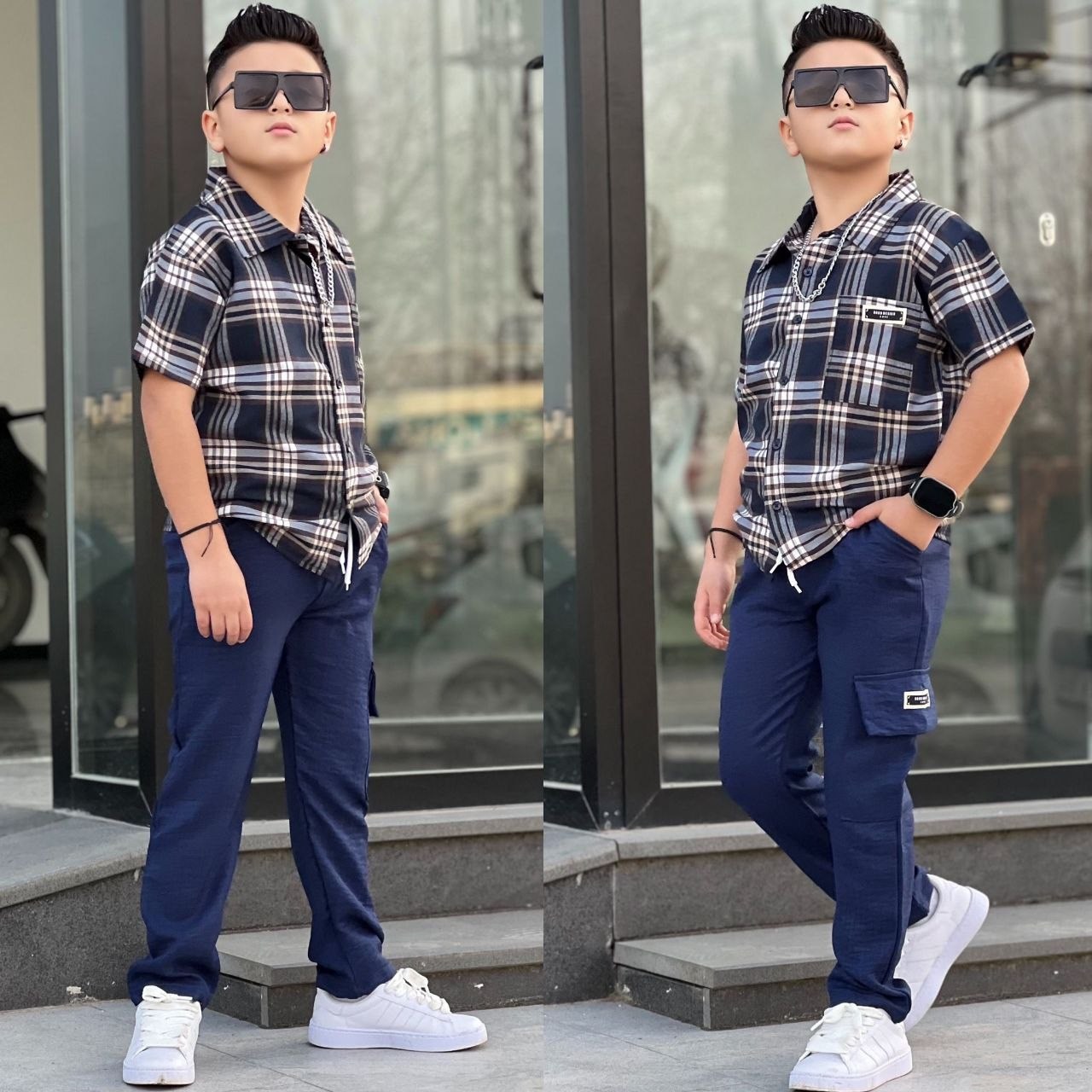 Keten Tarz Gömlekli 2 li  Takım-Laci (8-16 yaş aralığı)