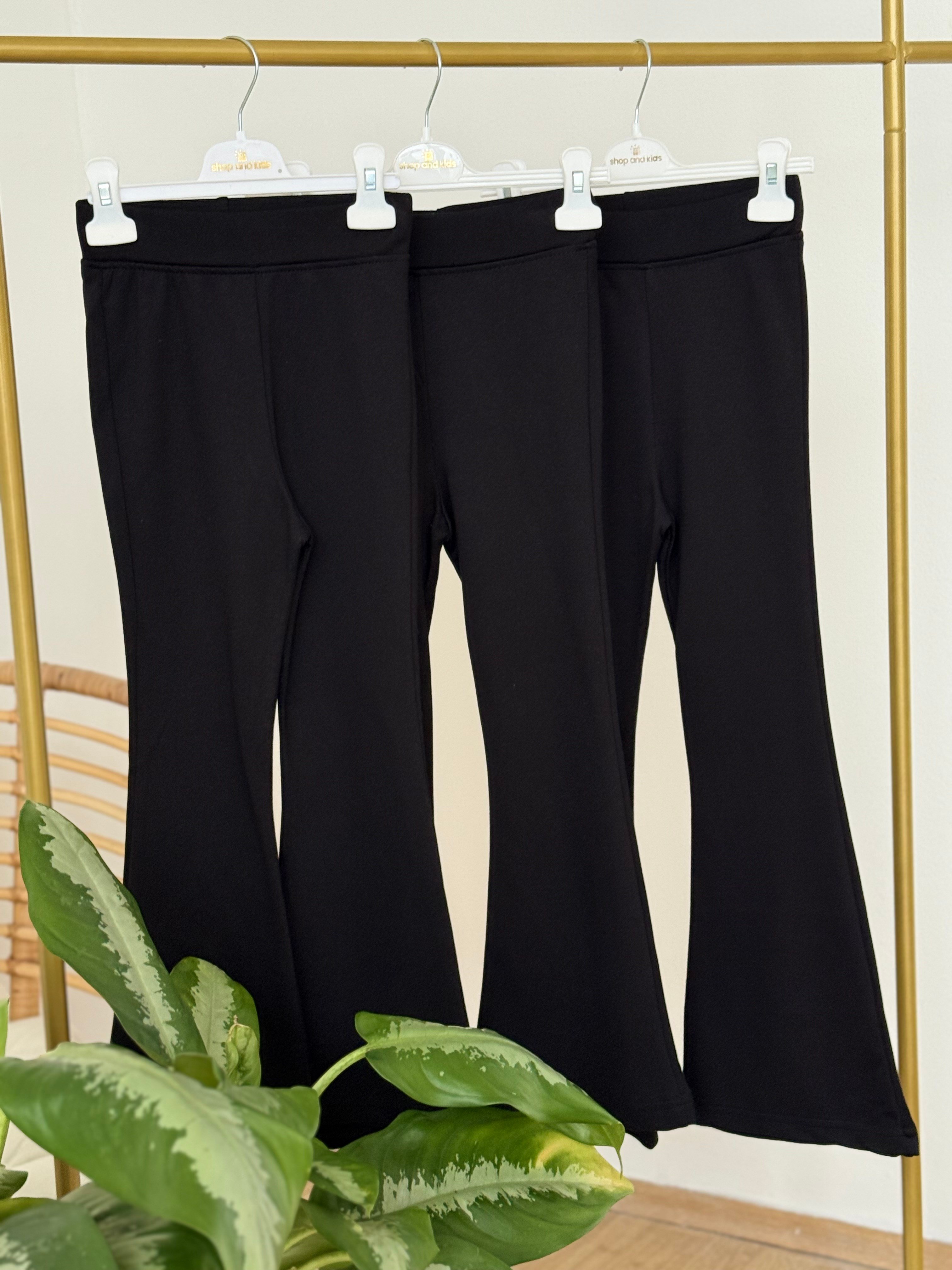 Likralı İspanyol Paça Pantolon - Siyah (8-17yaş) 