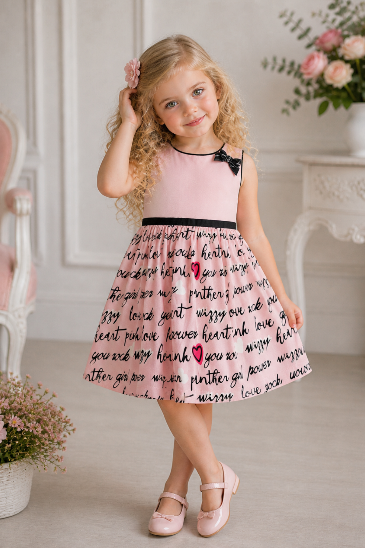 Love Girl Elbise - Pembe (2-5 yaş aralığı)