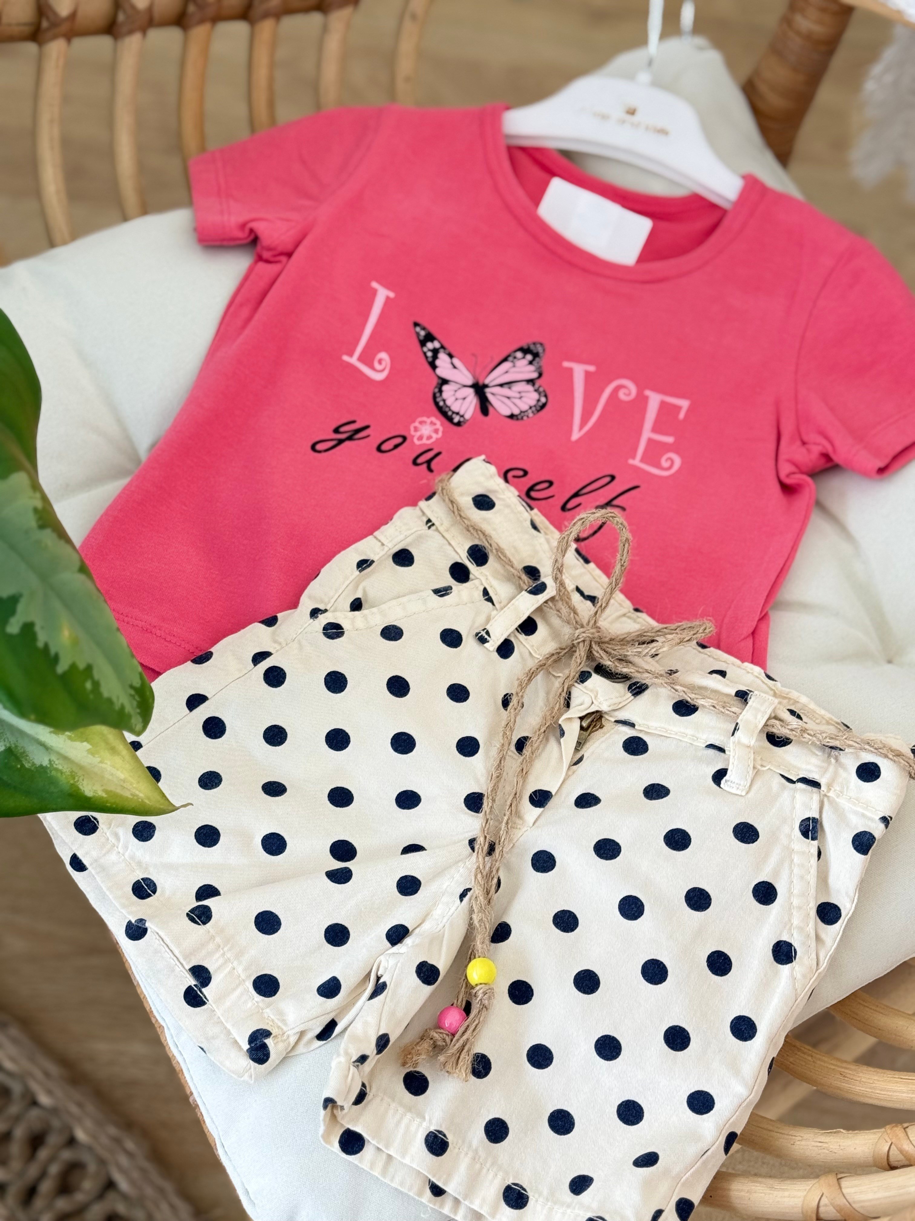 Love Yourself Şortlu Takım - Pembe (2yaş-5yaş)