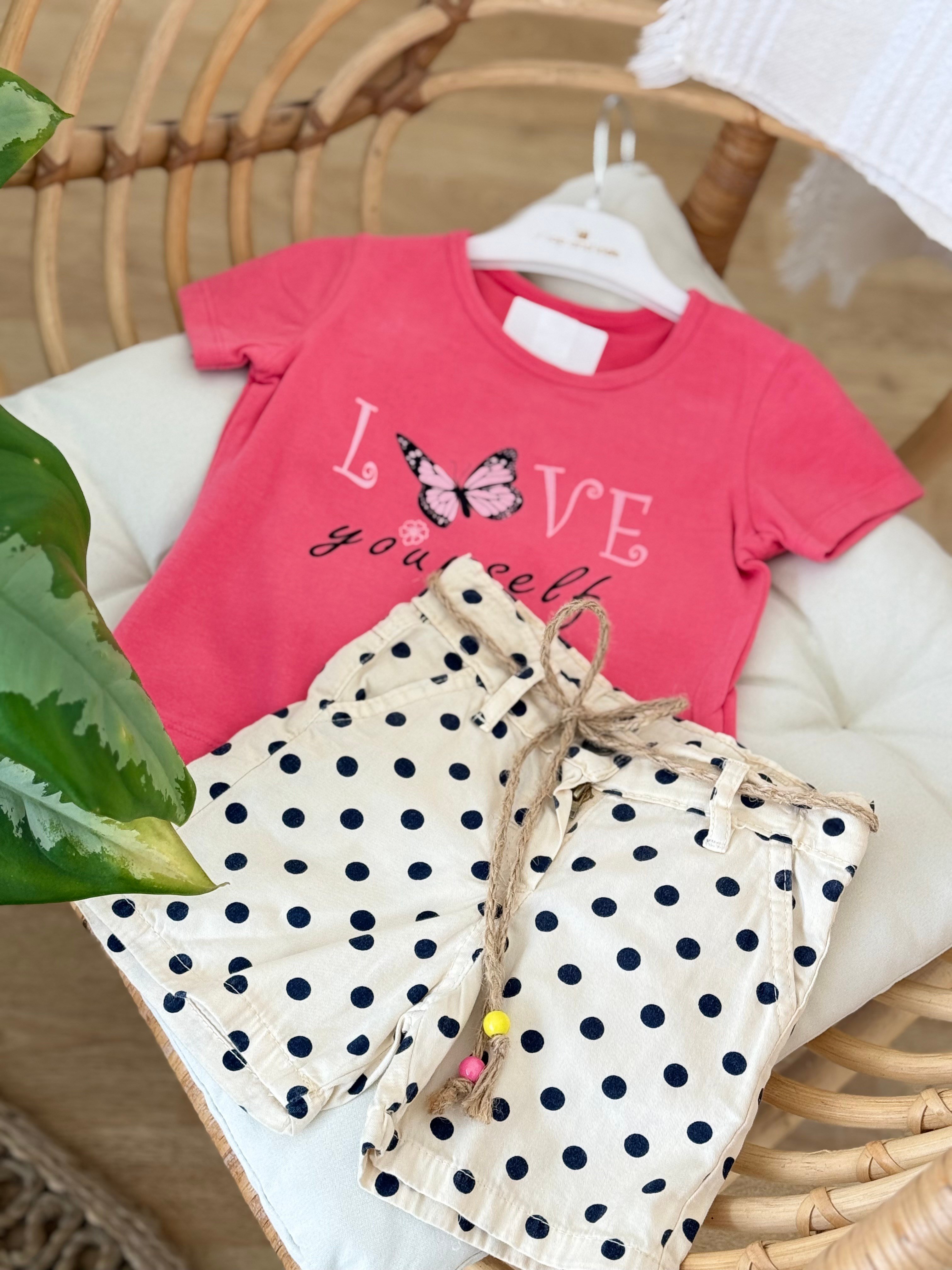 Love Yourself Şortlu Takım - Pembe (2yaş-5yaş)