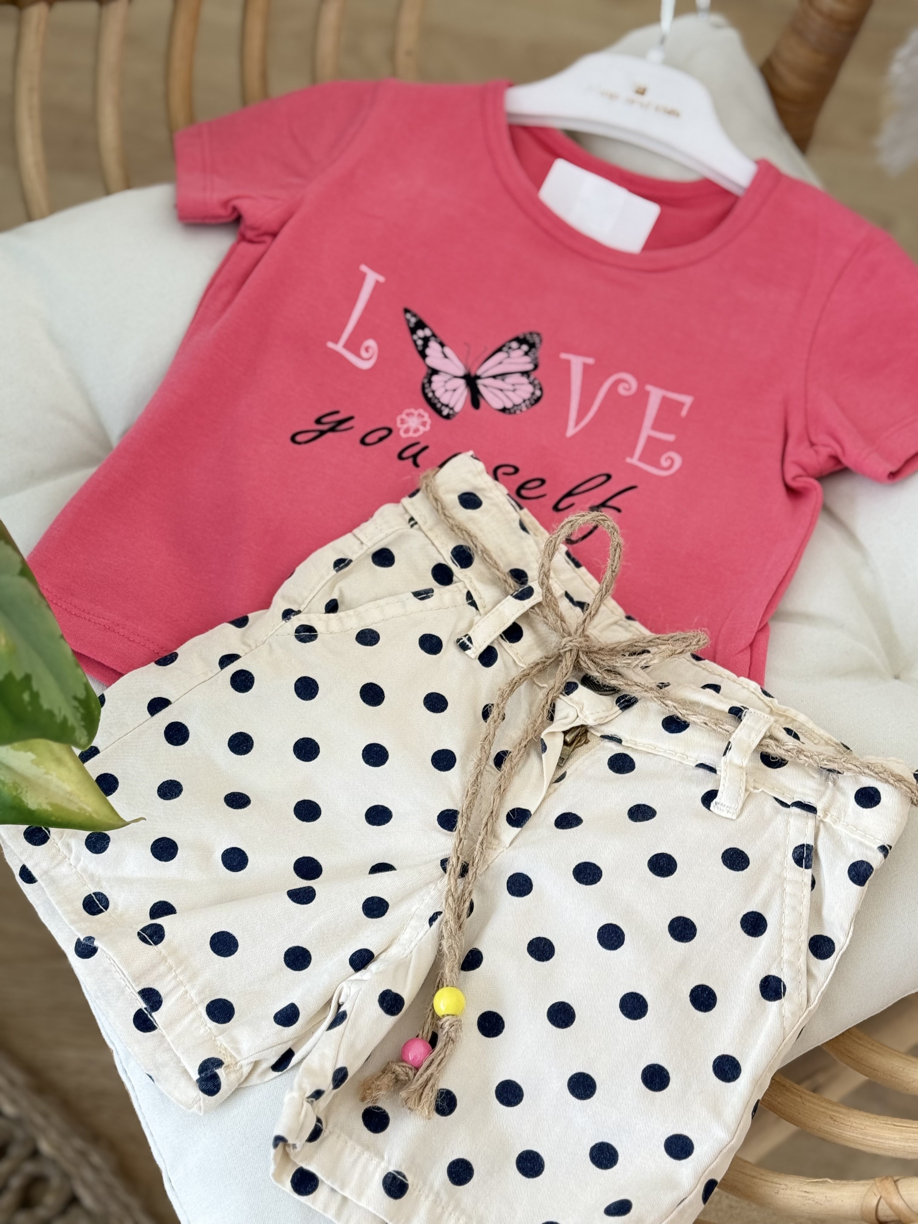 Love Yourself Şortlu Takım - Pembe (2yaş-5yaş)