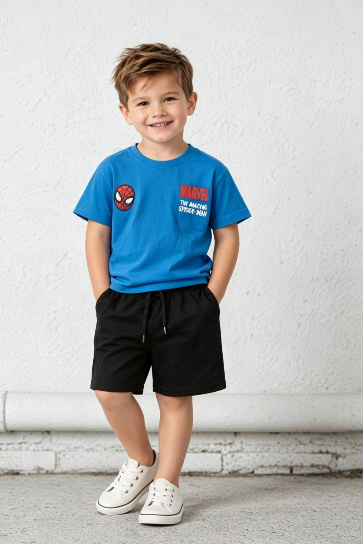 Örümcek Adam Şortlu Takım (16029) - Mavi (1-6Yaş)