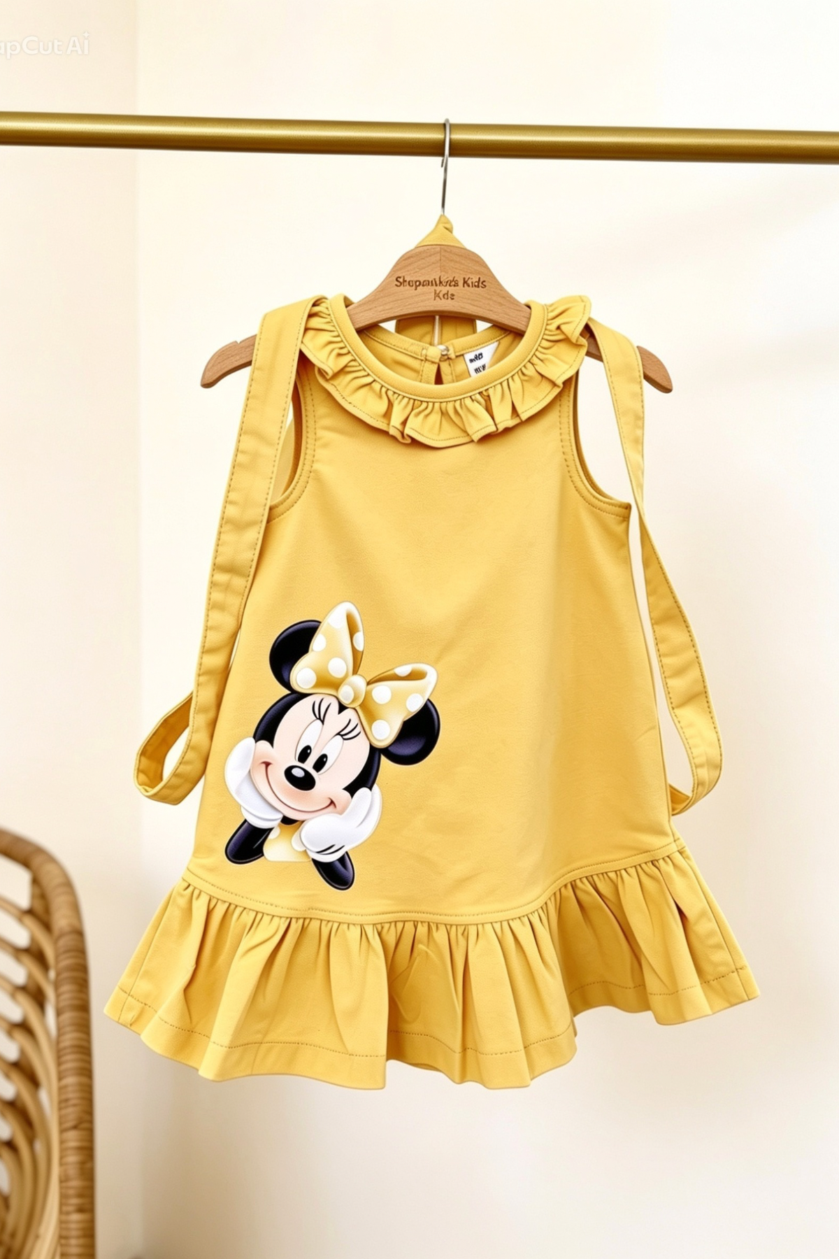Minnie Çantalı  Elbise Sarı -(2-9yaş)