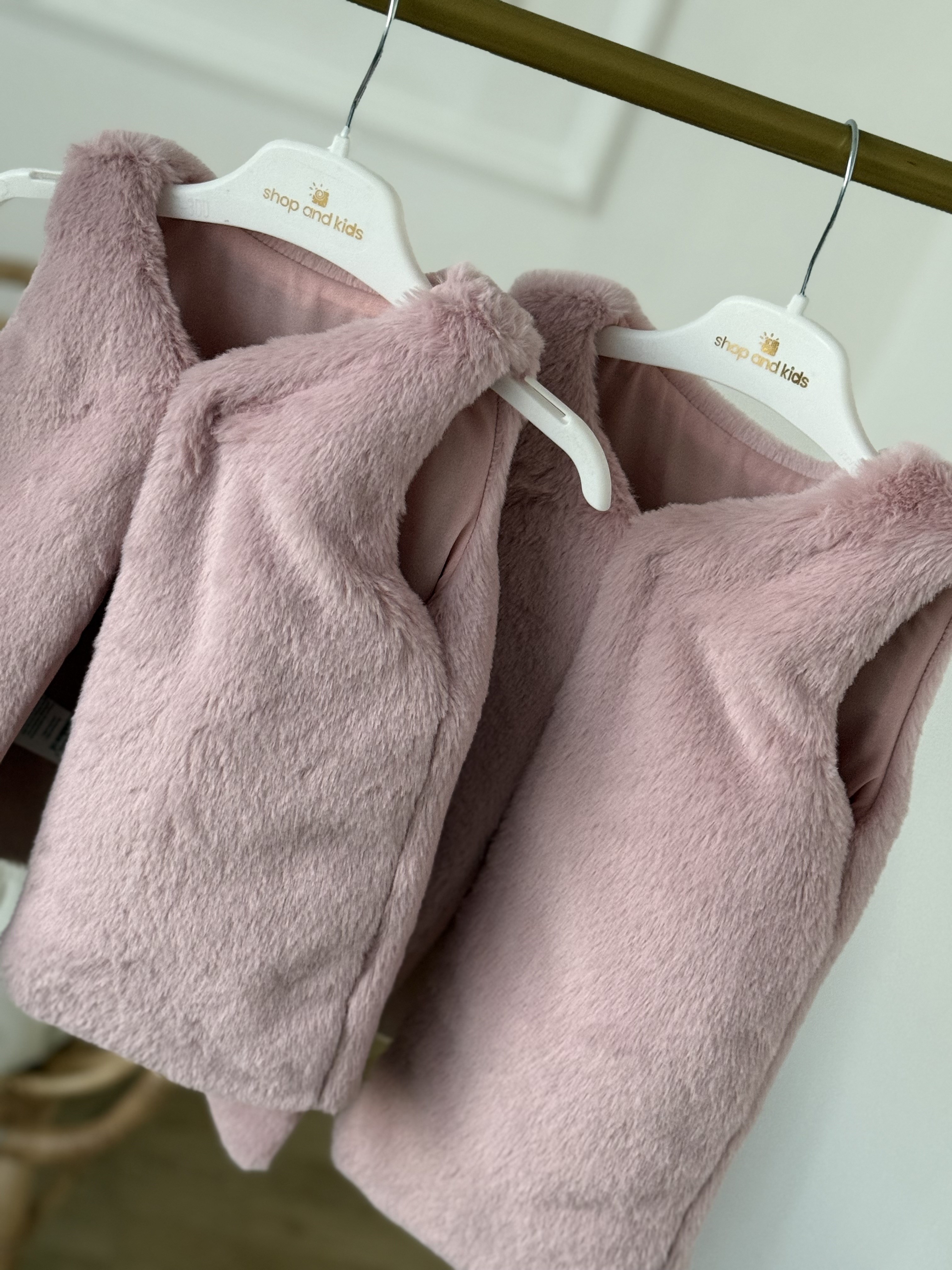 Peluş Yelek Astarlı -Pudra(2-14Yaş)