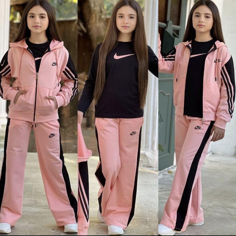 Pembe Fermuarlı 3 Lü Takım  (4-16 yaş)