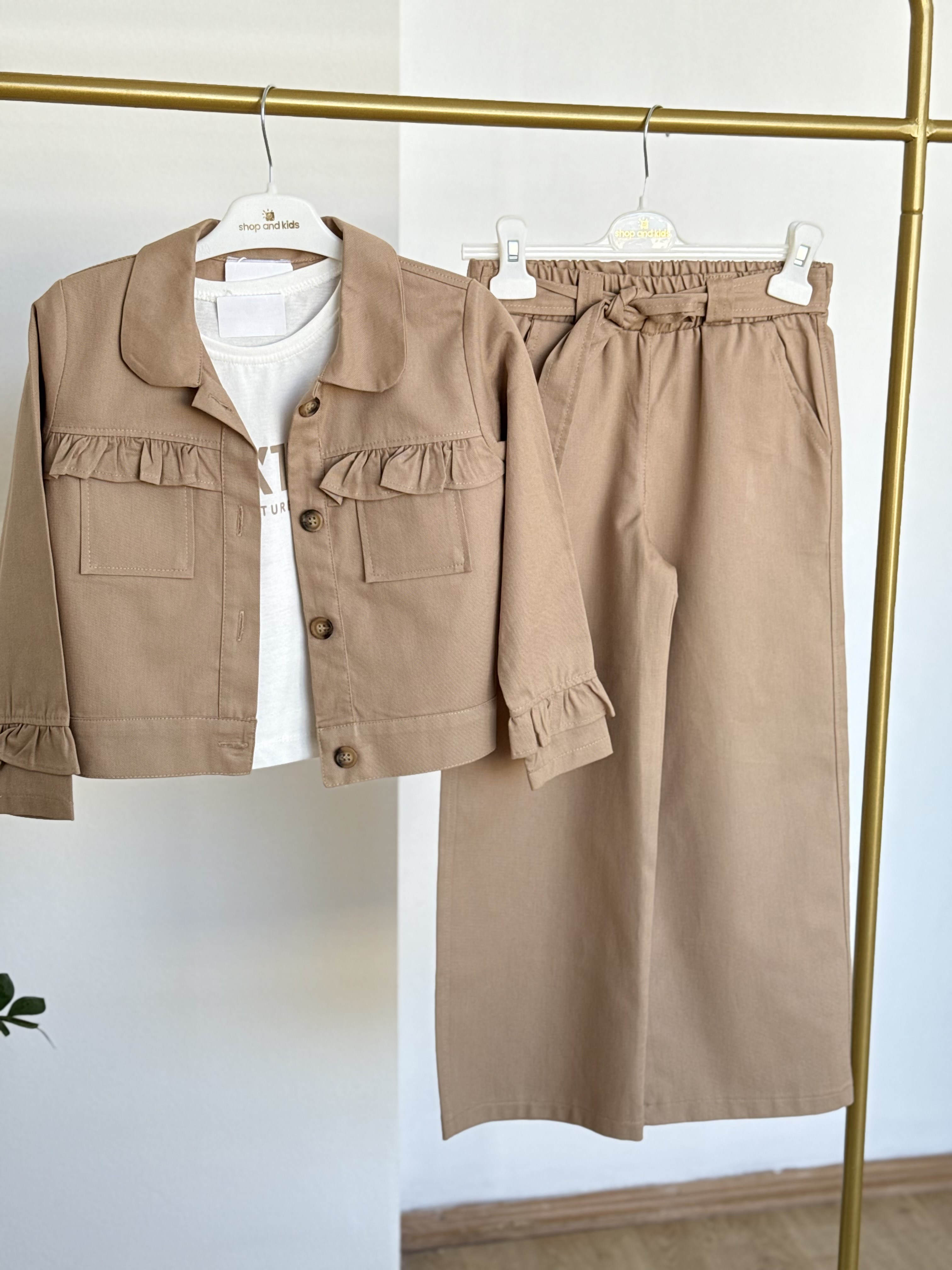 Rosa Gabardin 3Lü Takım -Bej(10-13 yaş)