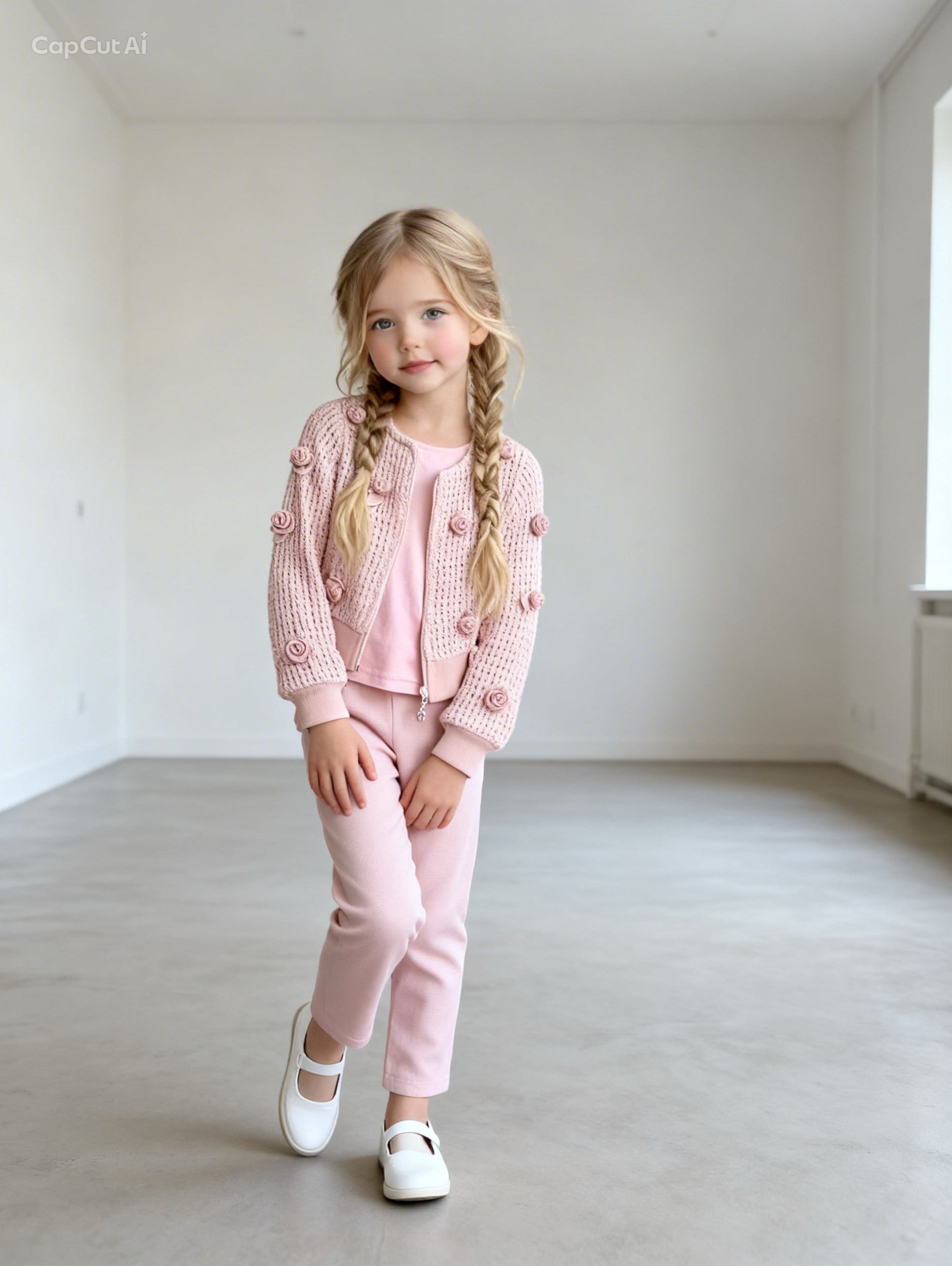 Rose 3lü Takım -Pudra(4-7yaş)