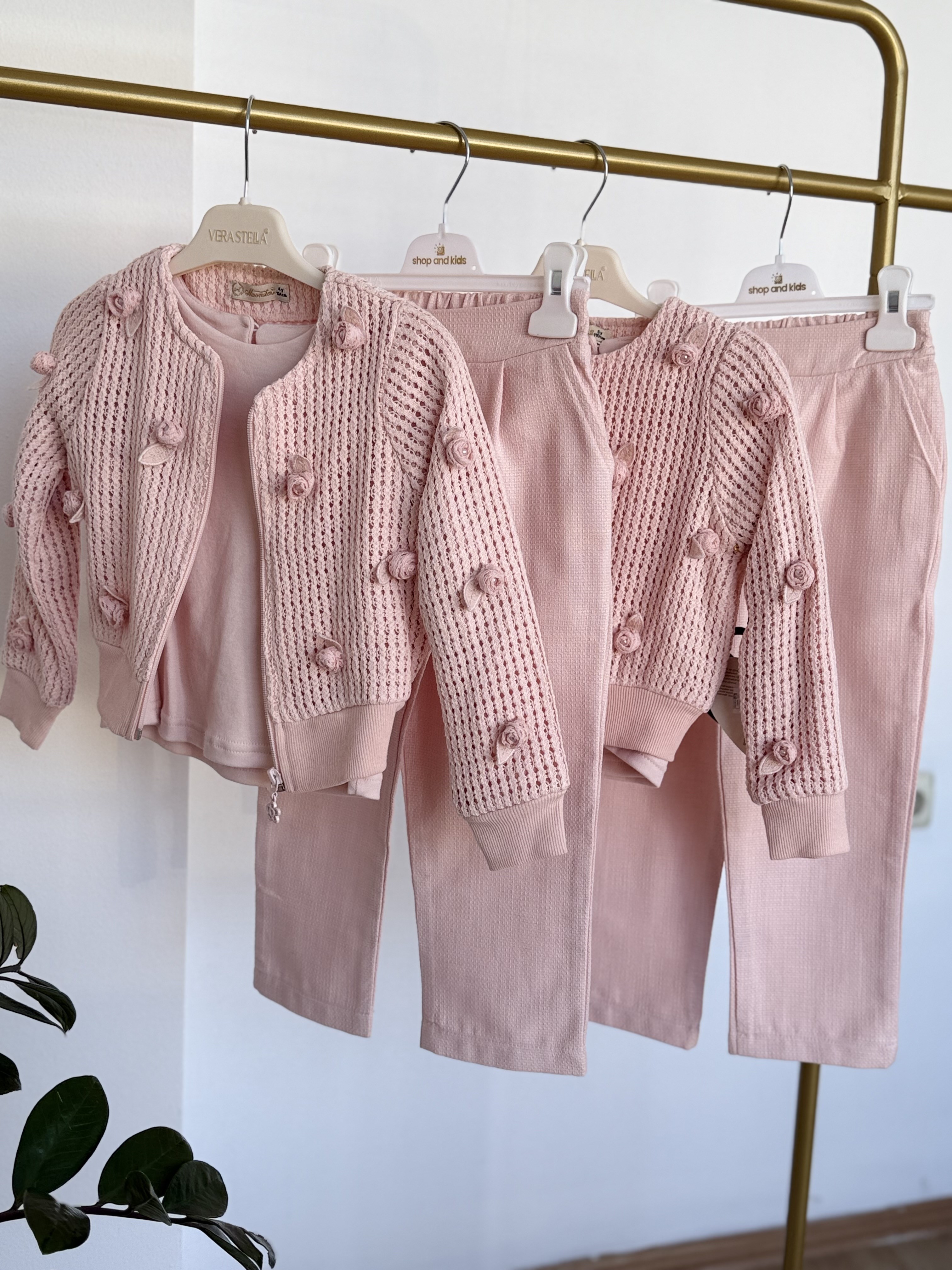 Rose 3lü Takım -Pudra(4-7yaş)