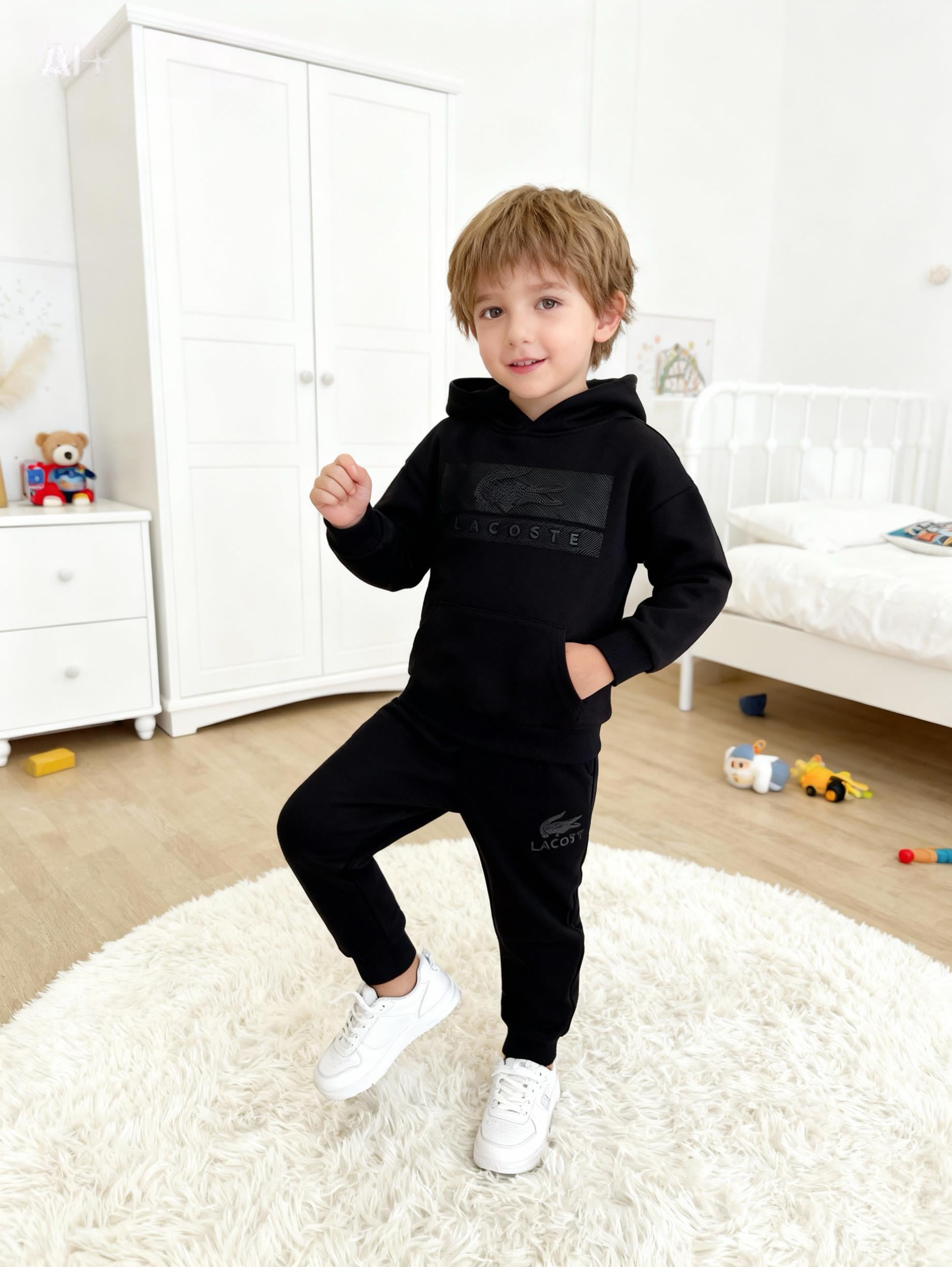 Siyah Kapüşonlu Erkek Takım (4 yaş-12 yaş)