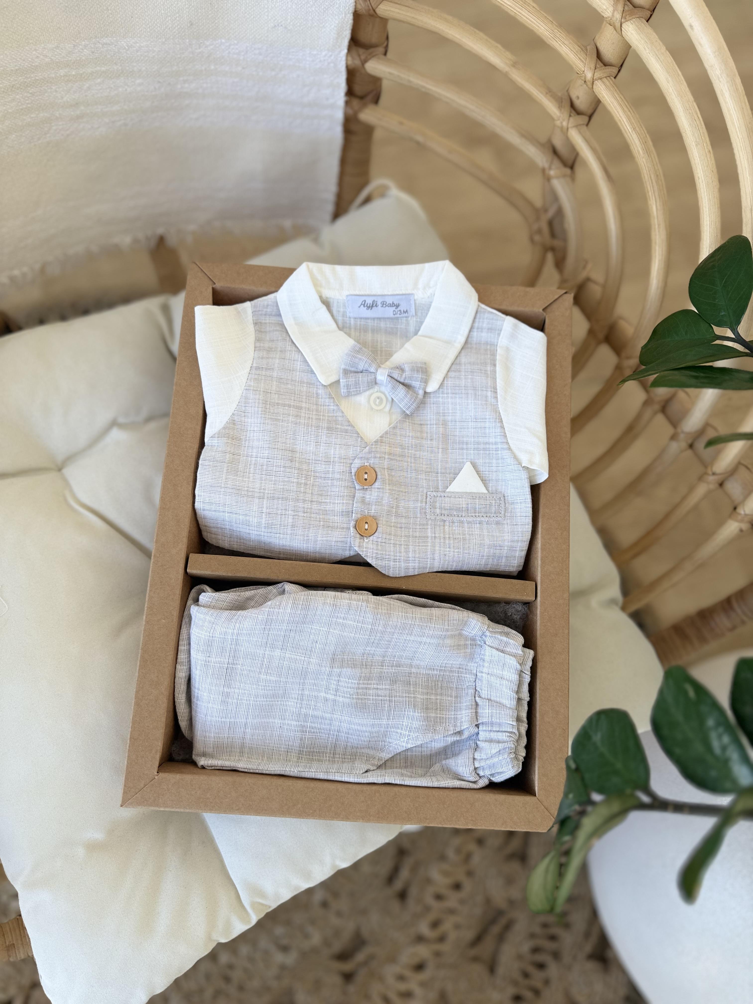 Smokin Takımı Füme İki Düğmeli (0-3ay)