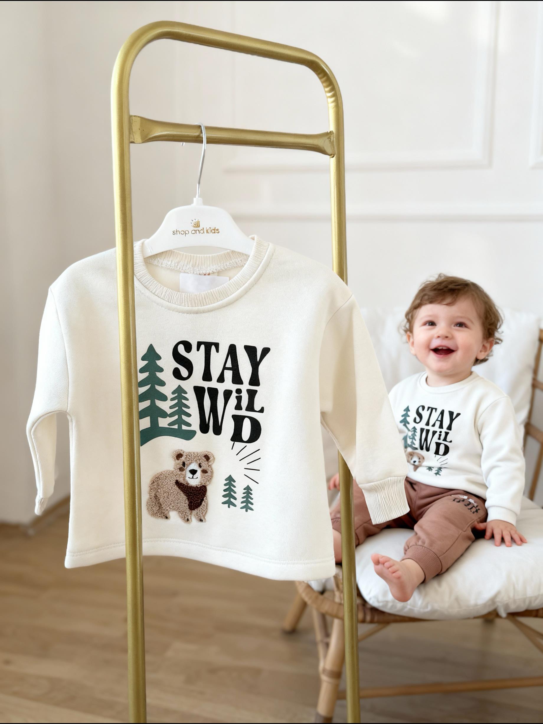 Stay Wild Takım-Krem(1-4 yaş)