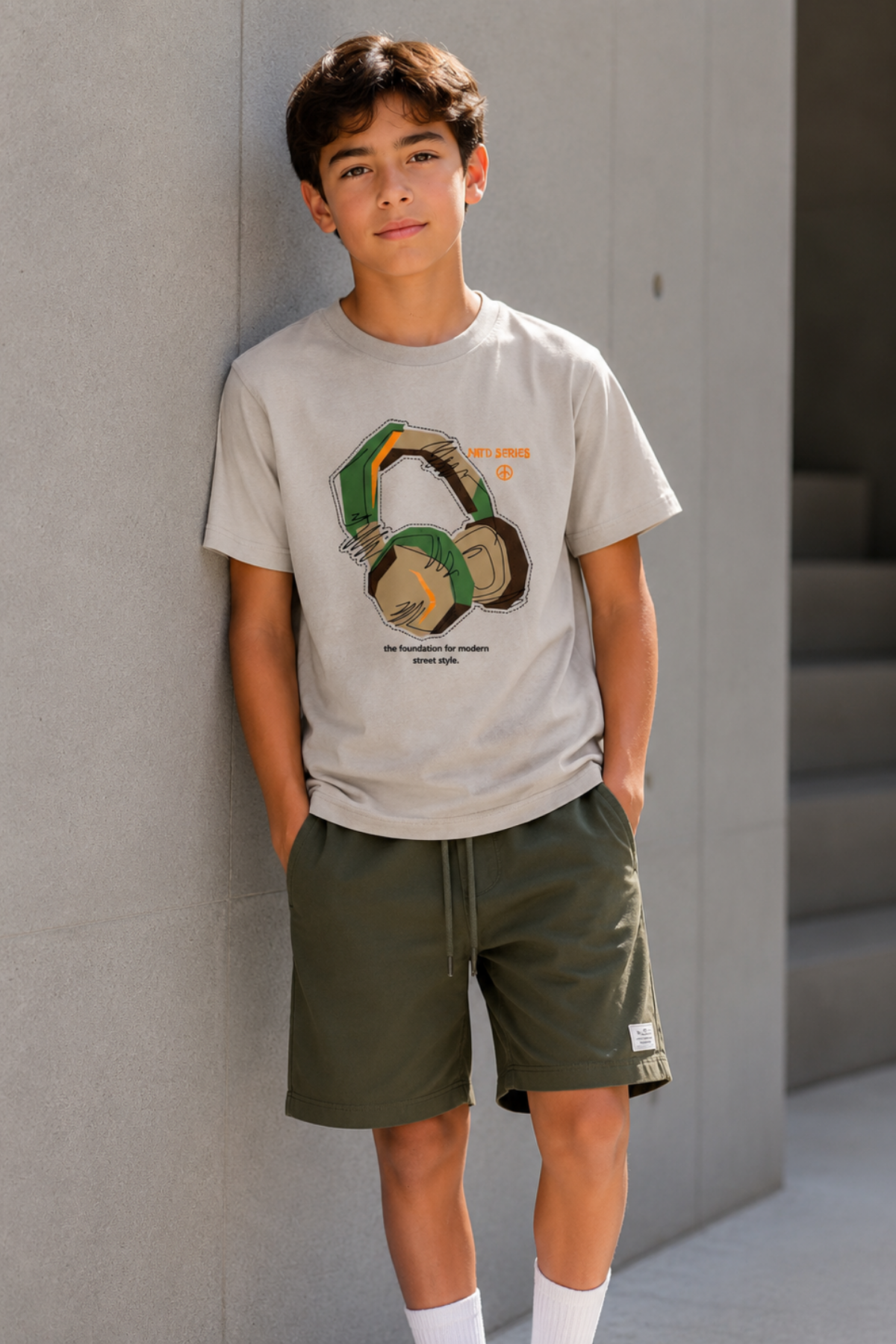 Street Style T-shirt - Bej (9-12 yaş aralığı)