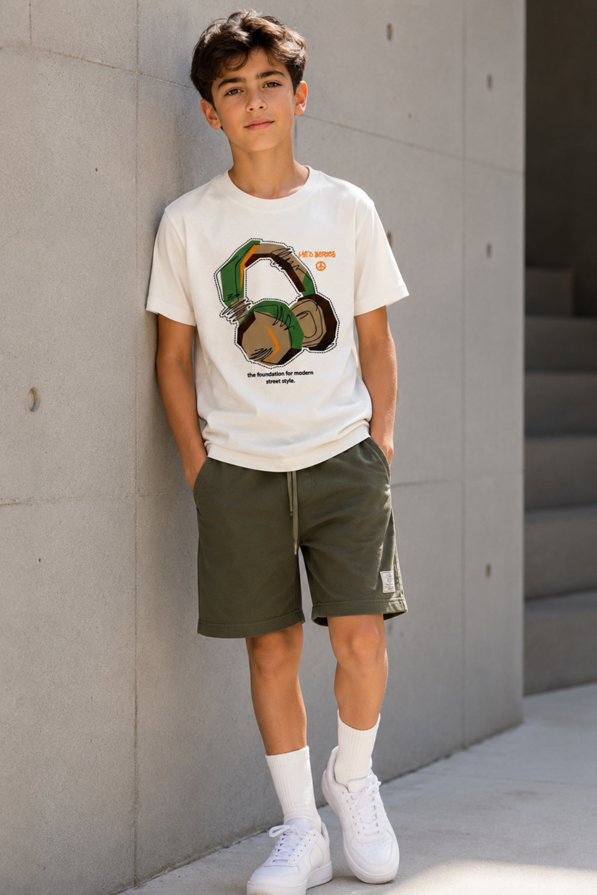 Street Style T-shirt - Ekru (9-12 yaş aralığı)