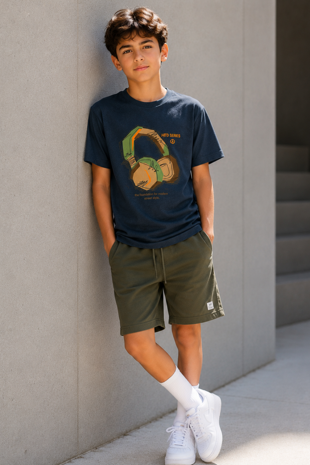Street Style Tişört- Mavi (9-12 yaş aralığı)