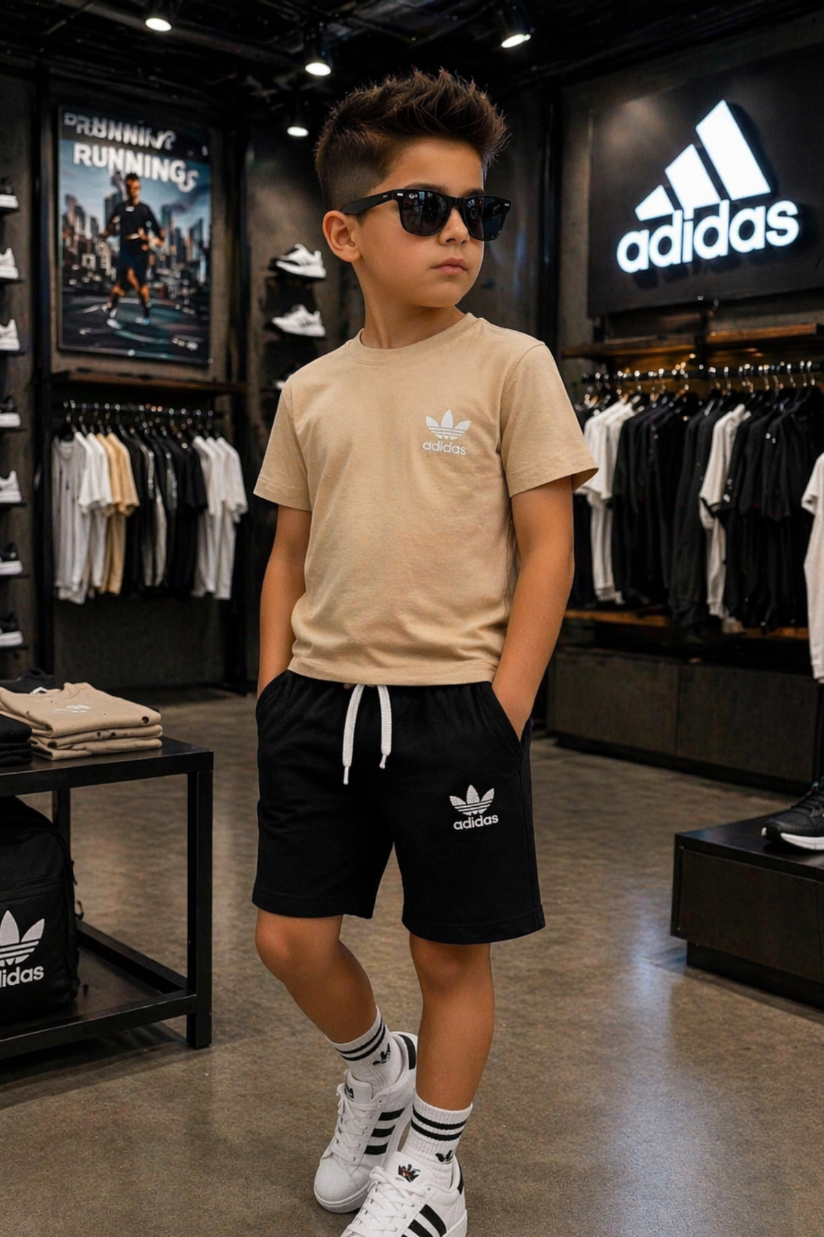 Tshırt Şort 2 li Takım - Bej (3-10Yaş)