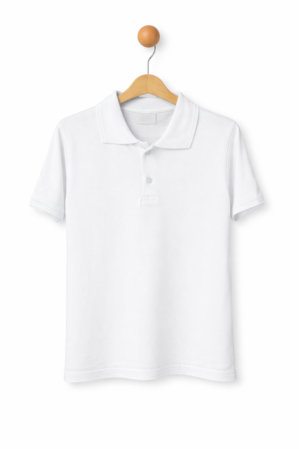 Unisex Yakalı T-shirt - Beyaz (7-14 yaş aralığı)